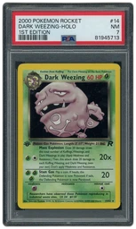 2000 Team Rocket 1st Edition Dark Weezing #14 PSA 7 on Beezie.