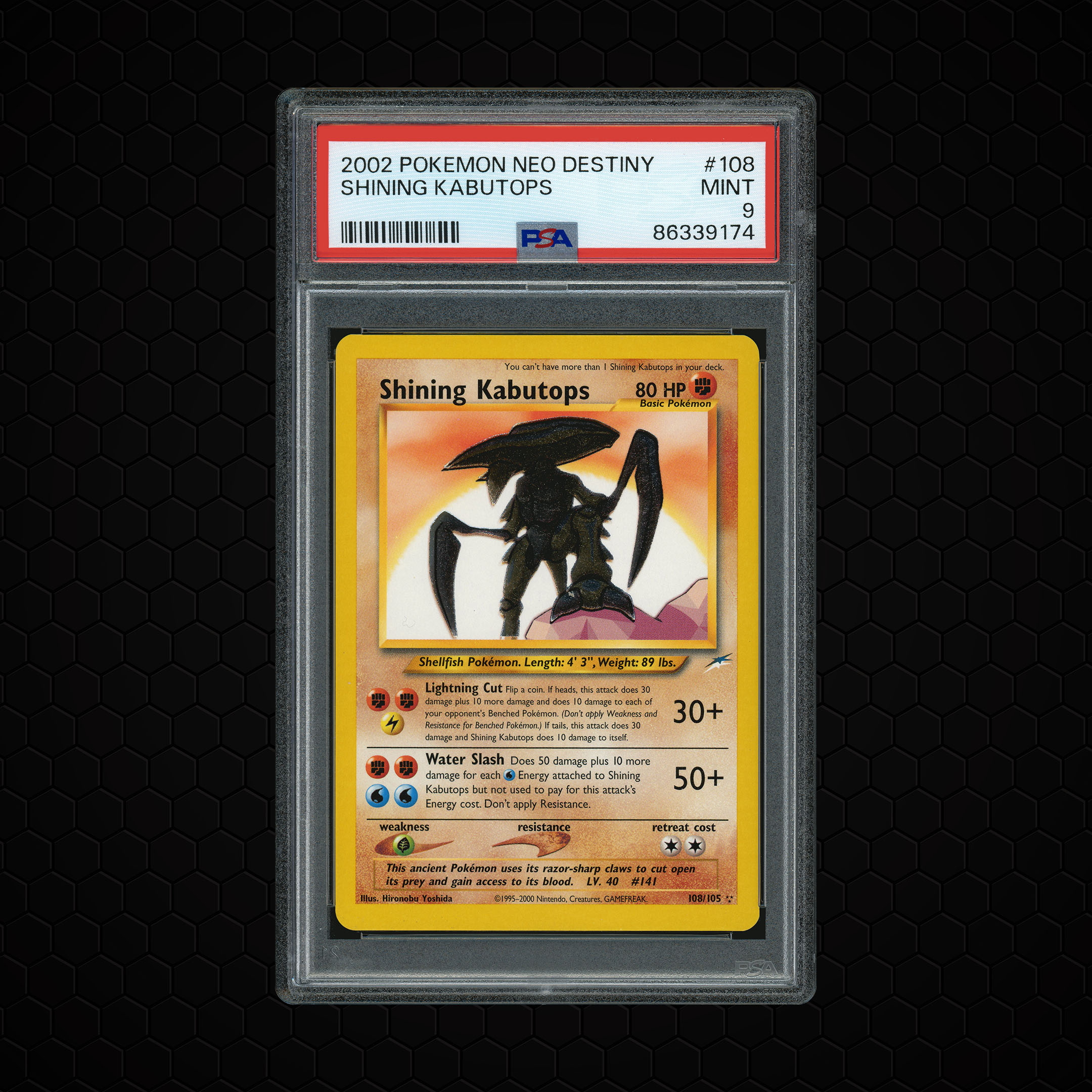 2002 Neo Destiny Shining Kabutops #108 PSA 9