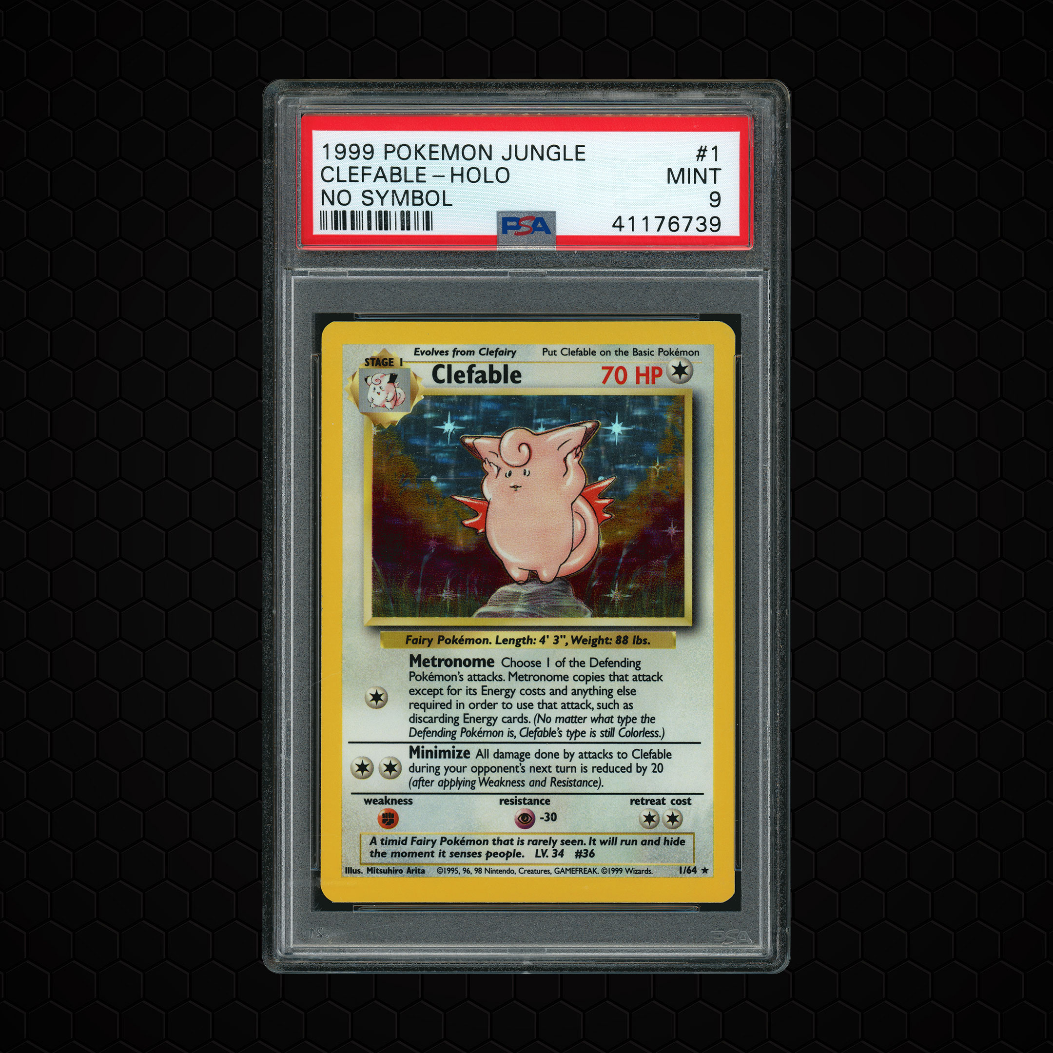 1999 Jungle Unlimited No Symbol Clefable #1 PSA 9