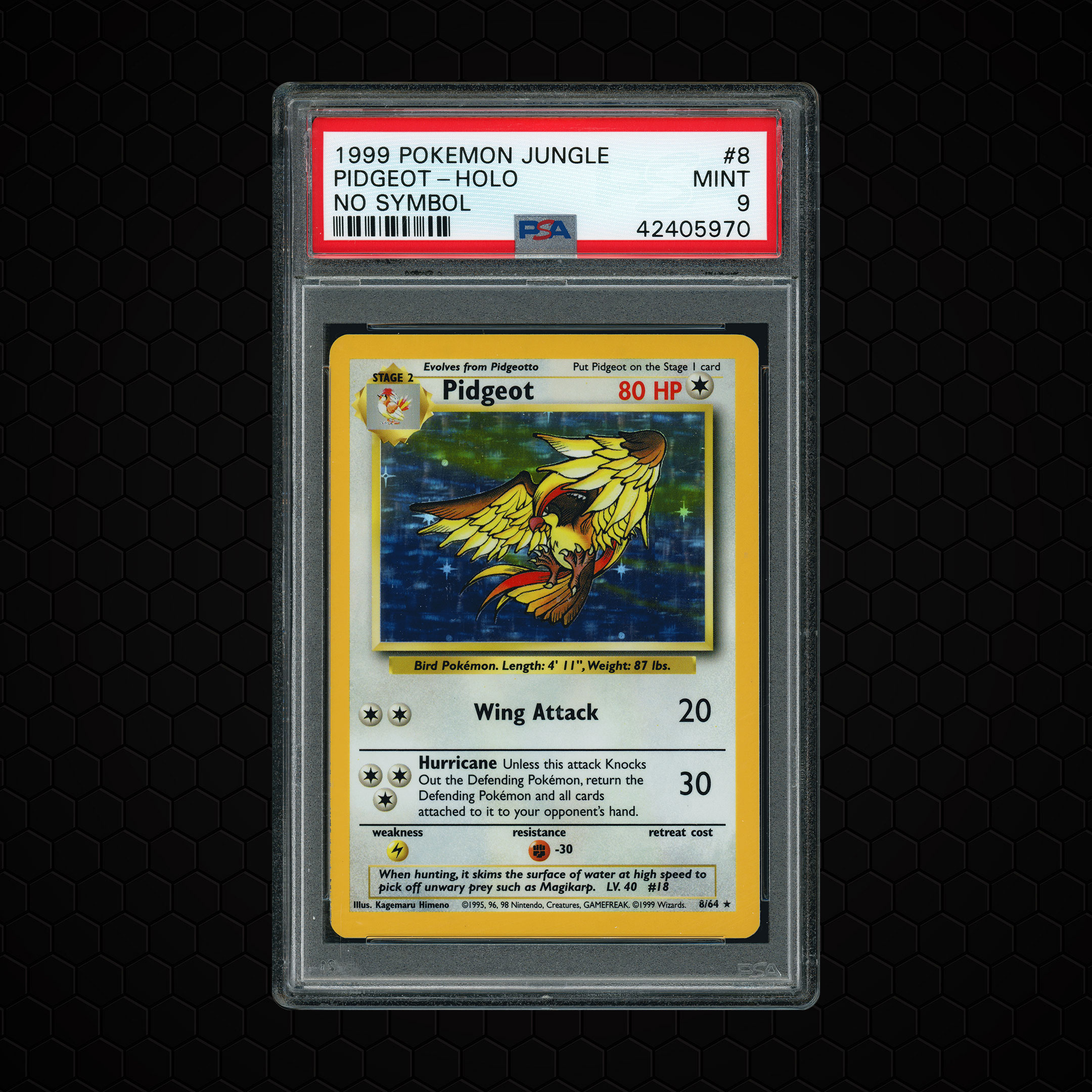 1999 Jungle Unlimited No Symbol Pidgeot #8 PSA 9