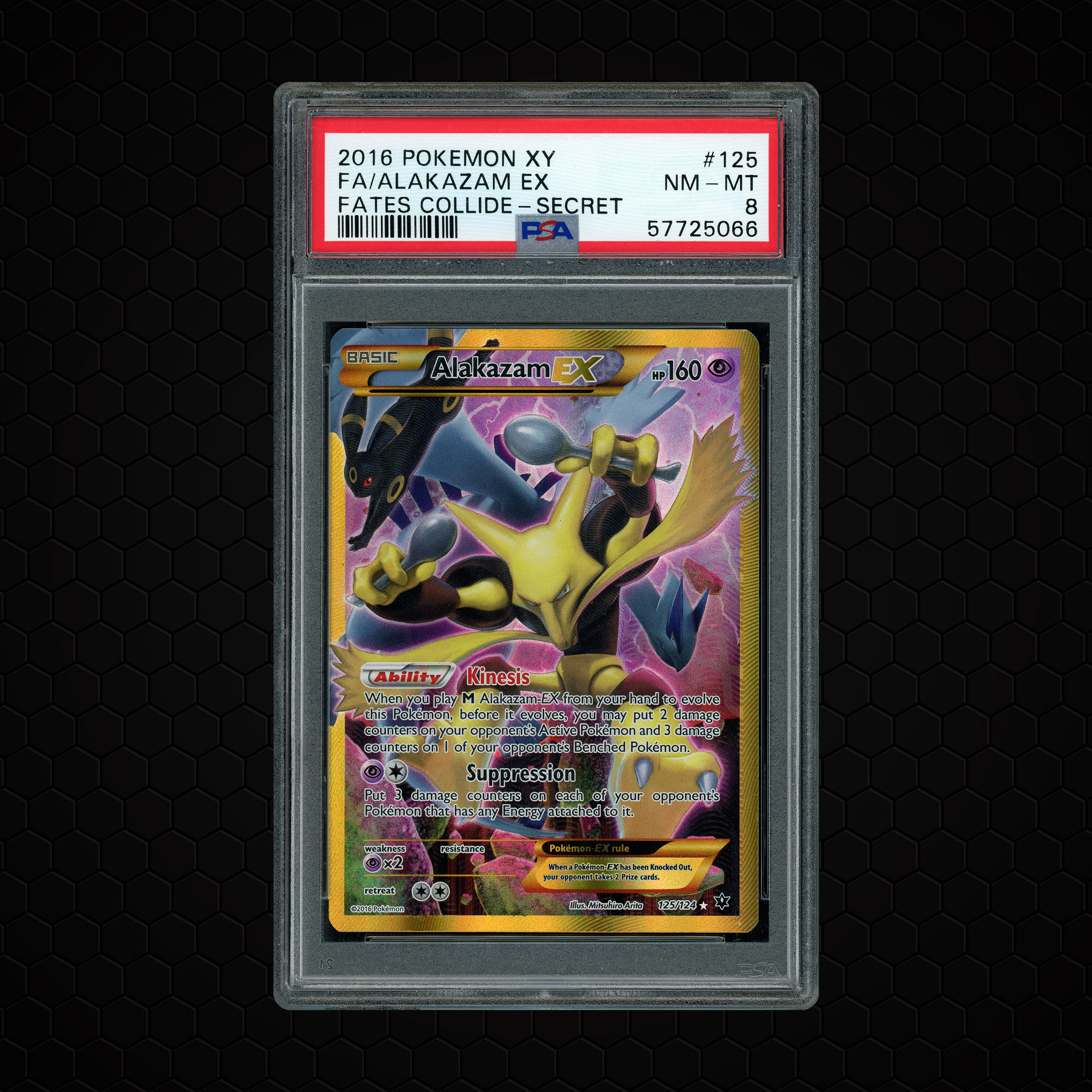 2016 Fates Collide Alakazam EX #125 PSA 8