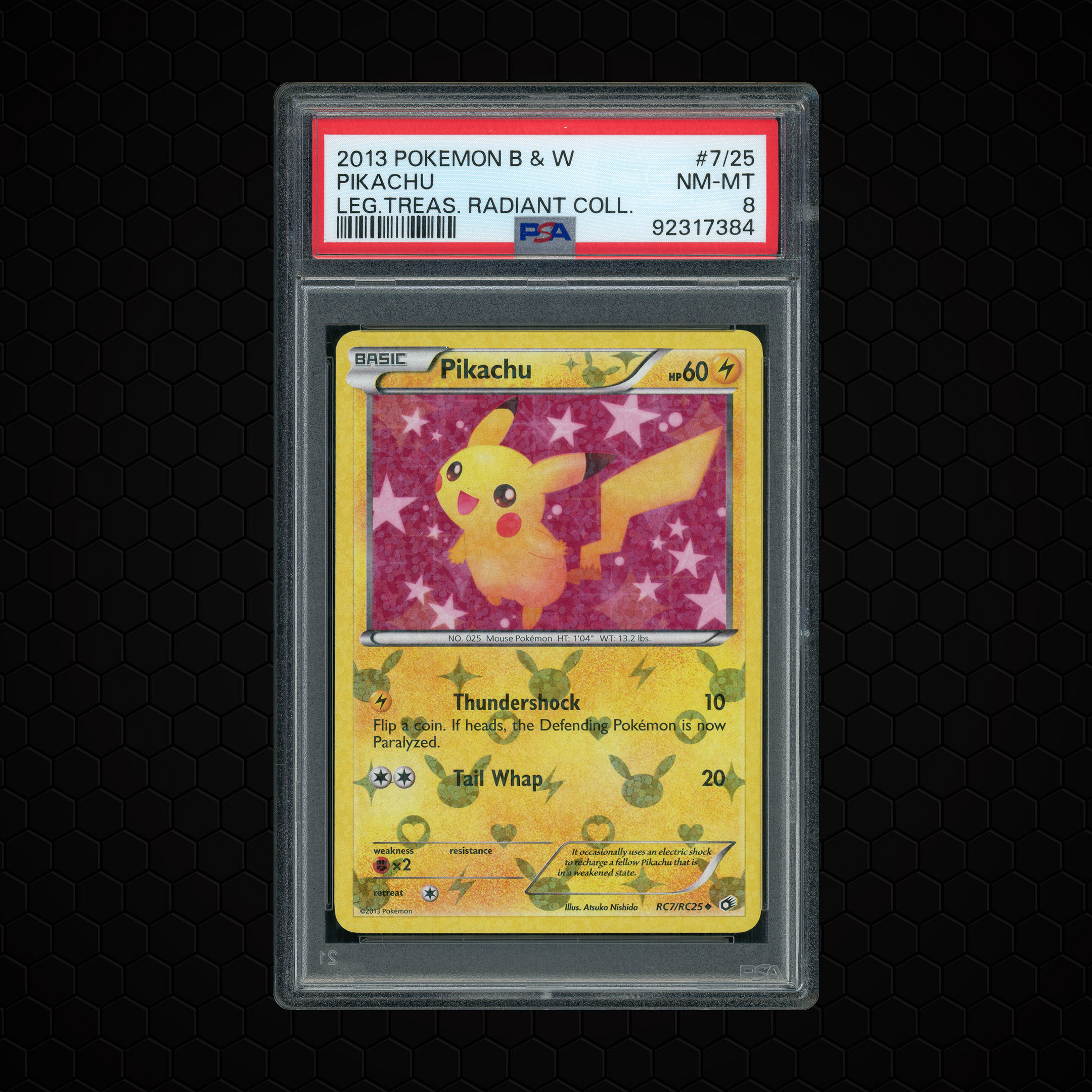 2013 Legendary Treasure Radiant Collection Pikachu #7 PSA 8