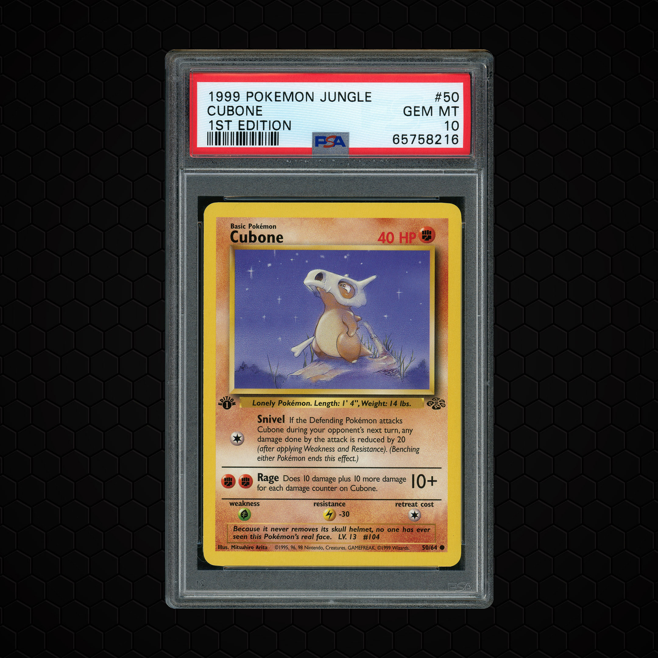1999 Jungle 1st Edition Cubone #50 PSA 10