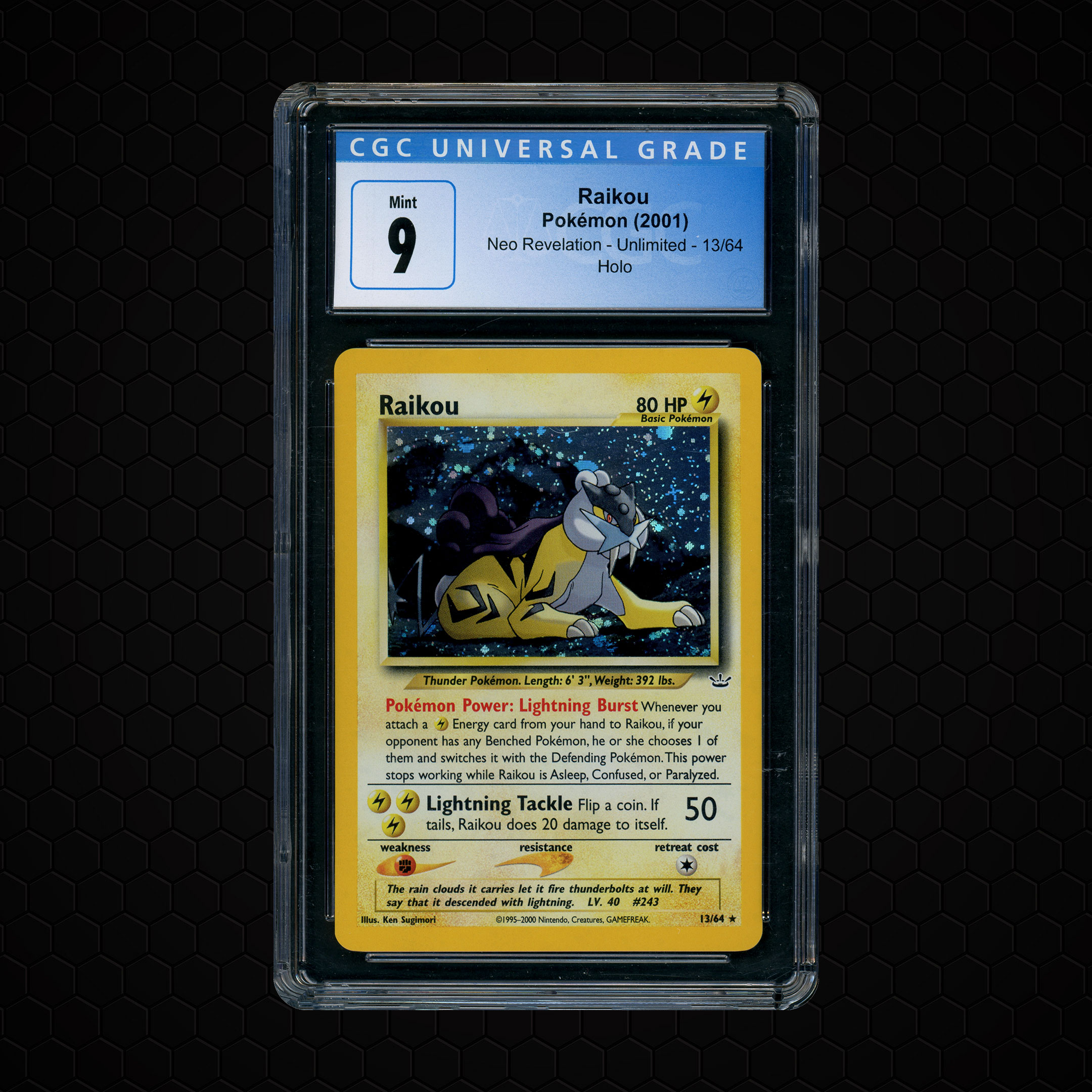 2001 Neo Revelation Unlimited Raikou #13 CGC 9