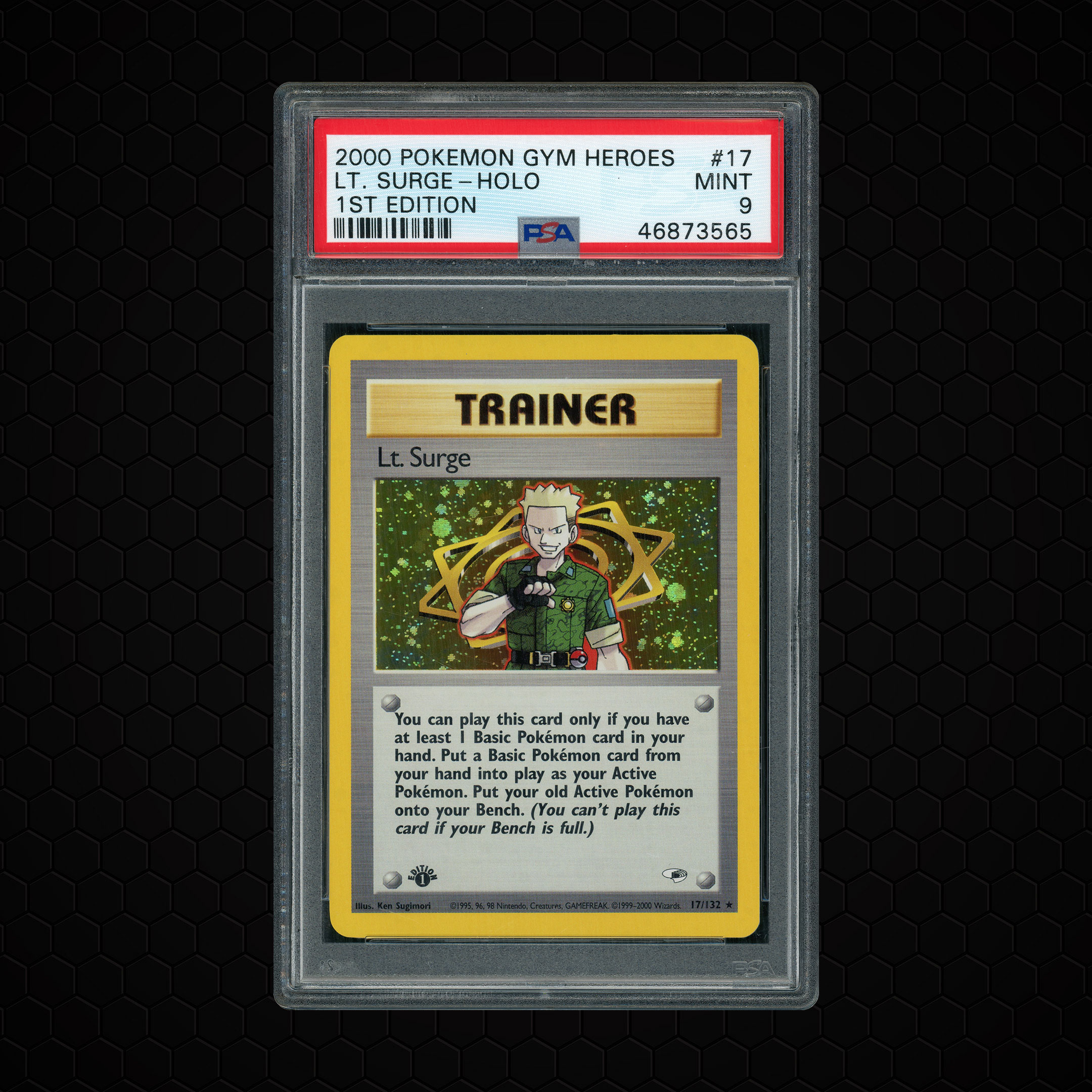 2000 Gym Heroes 1st Edition Lt. Surge #17 PSA 9