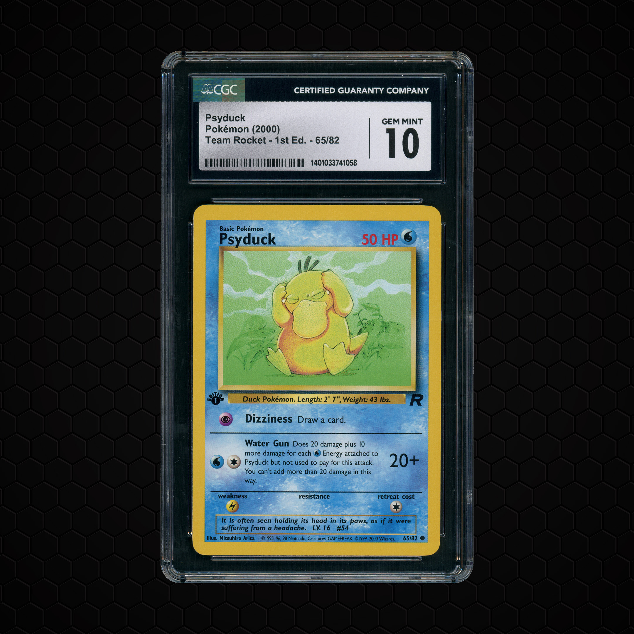 2000 Team Rocket 1st Edition Psyduck #65 CGC 10