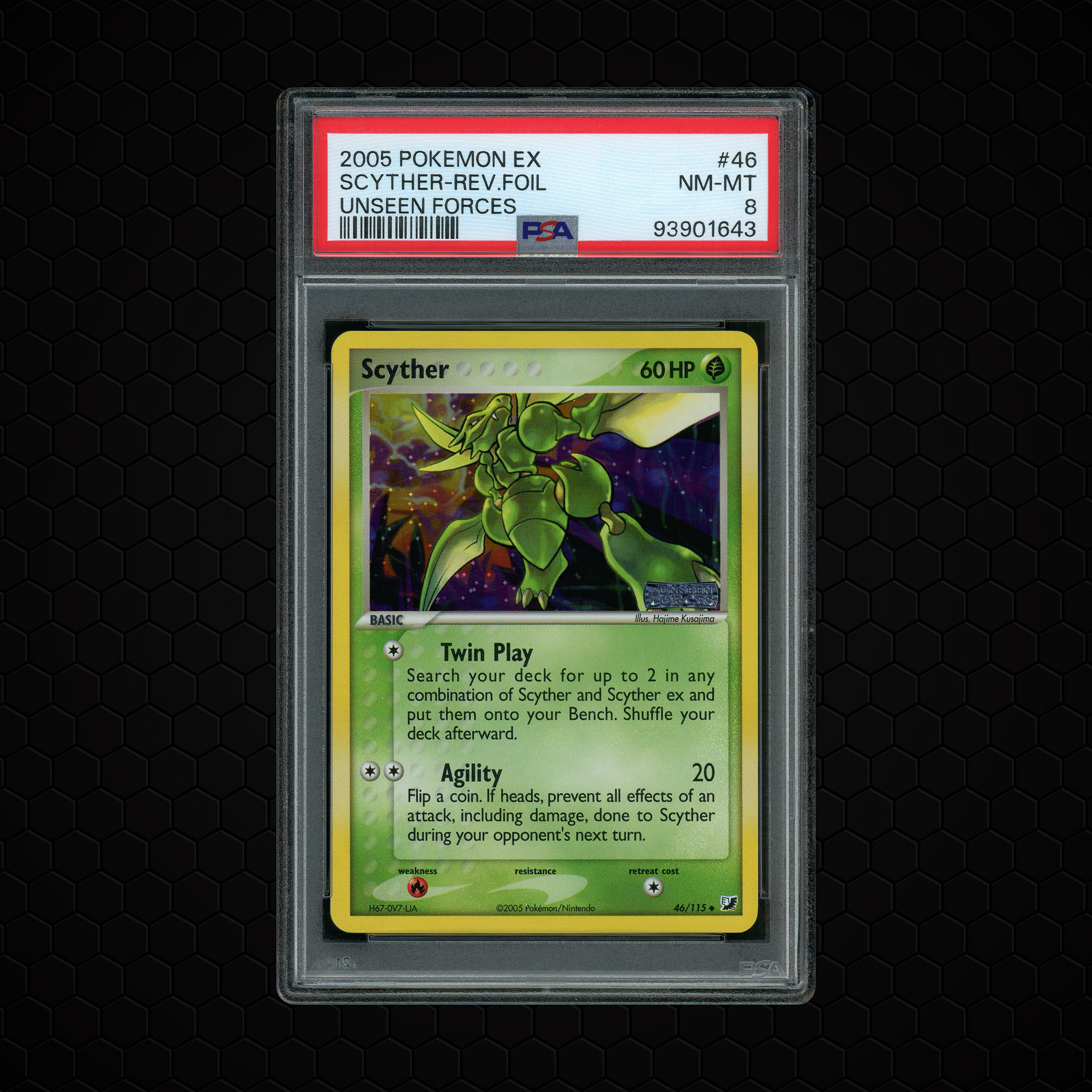 2005 Ex Unseen Forces Scyther #46 PSA 8