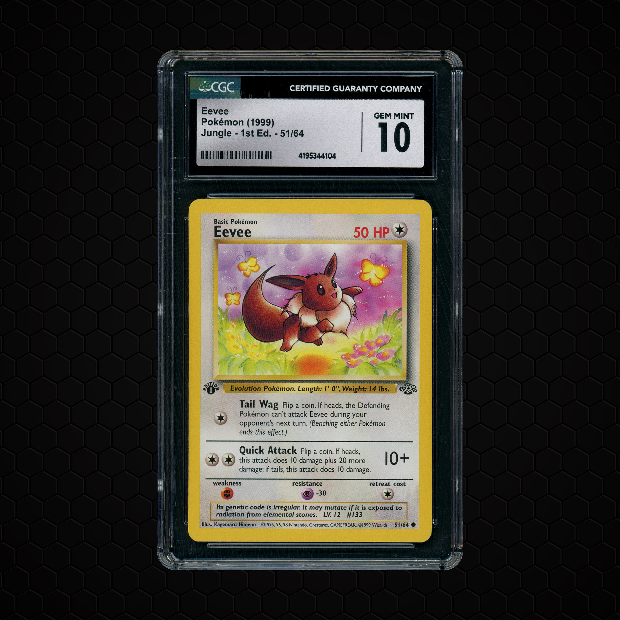 1999 Jungle 1st Edition Eevee #51 CGC 10