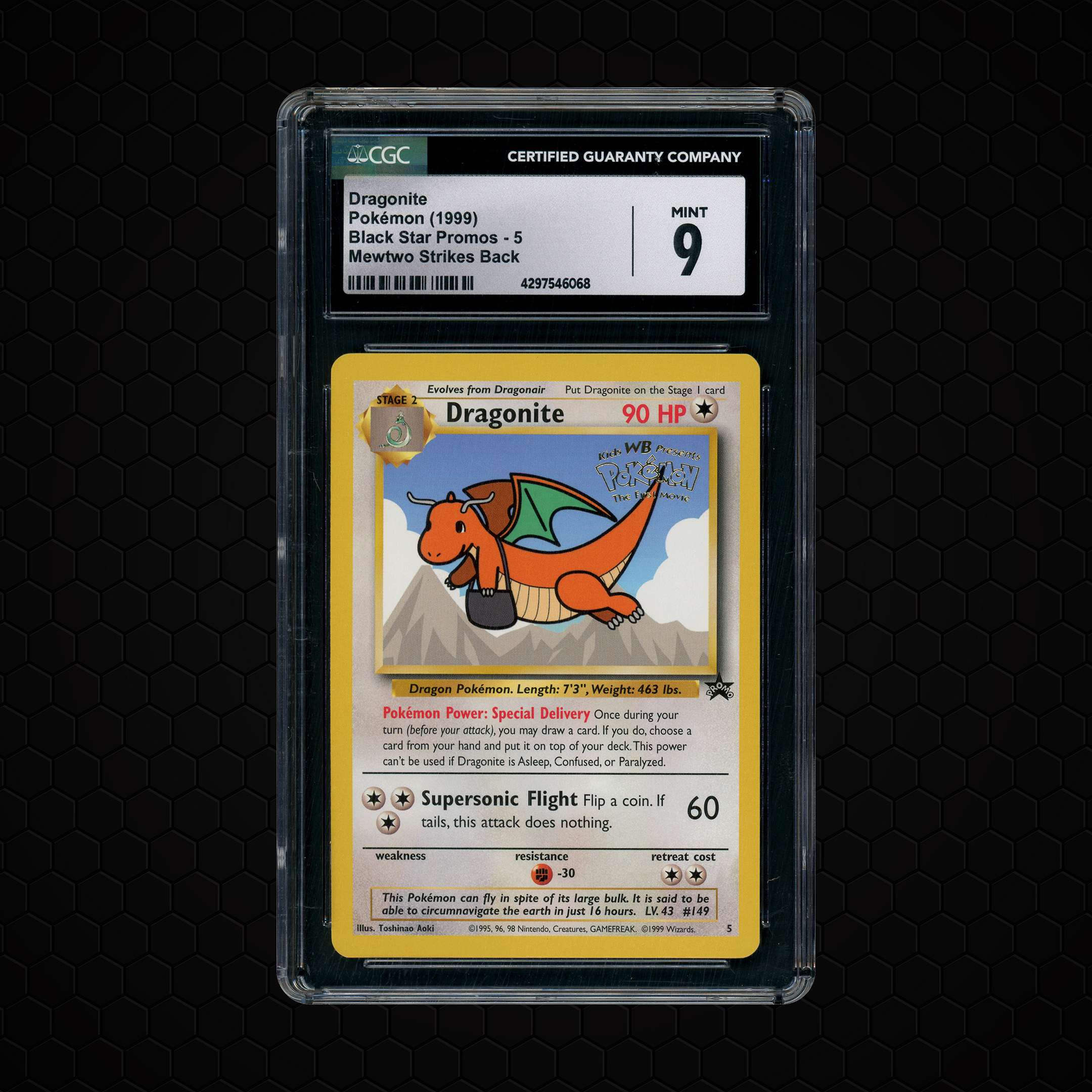 1999 Black Star Promo Dragonite #5 CGC 9