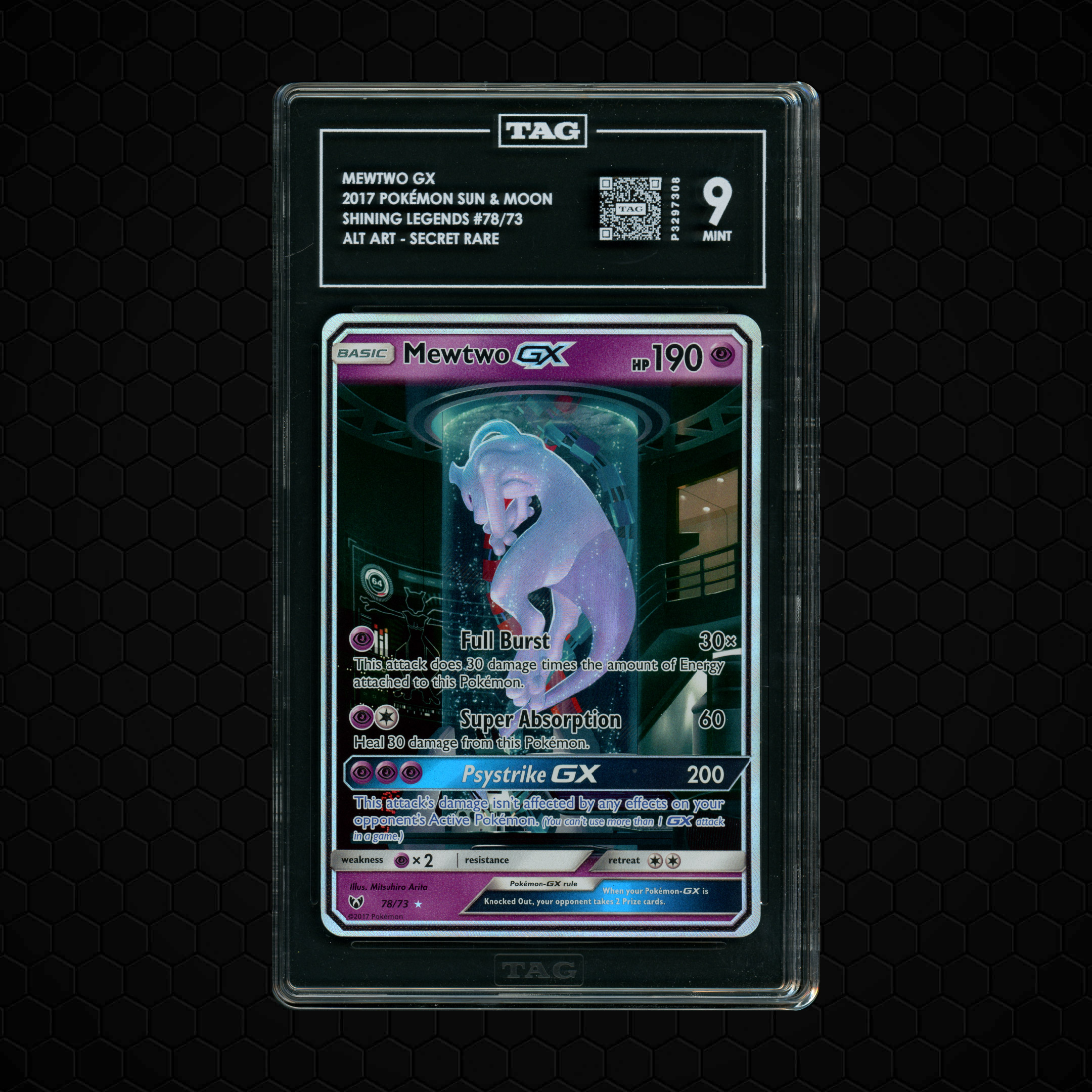 2017 Shining Legends Mewtwo GX #78 TAG 9