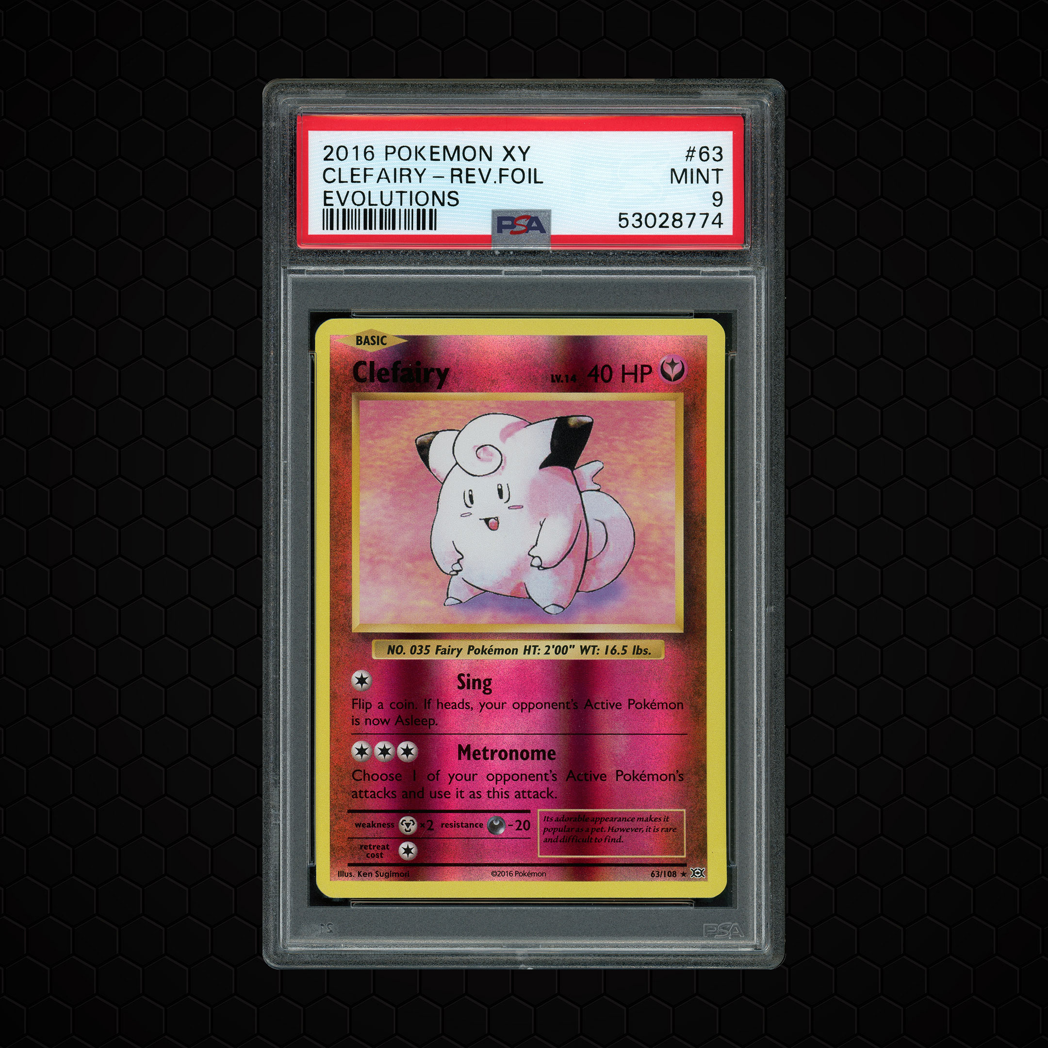 2016 Evolutions Clefairy #63 PSA 9