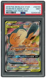 2019 Black Star Promo Eevee & Snorlax GX #SM169 PSA 9 on Beezie.