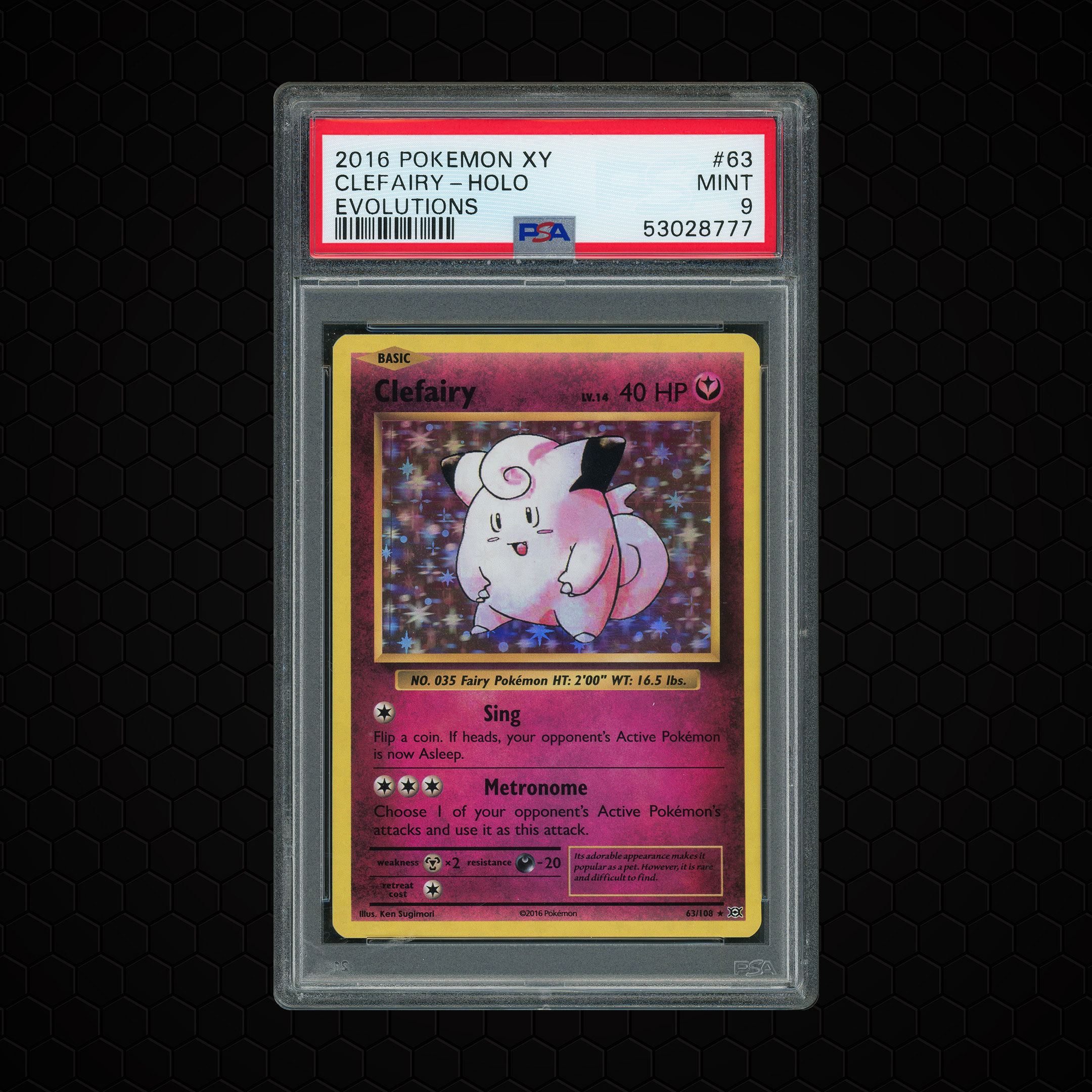 2016 Evolutions Clefairy #63 PSA 9