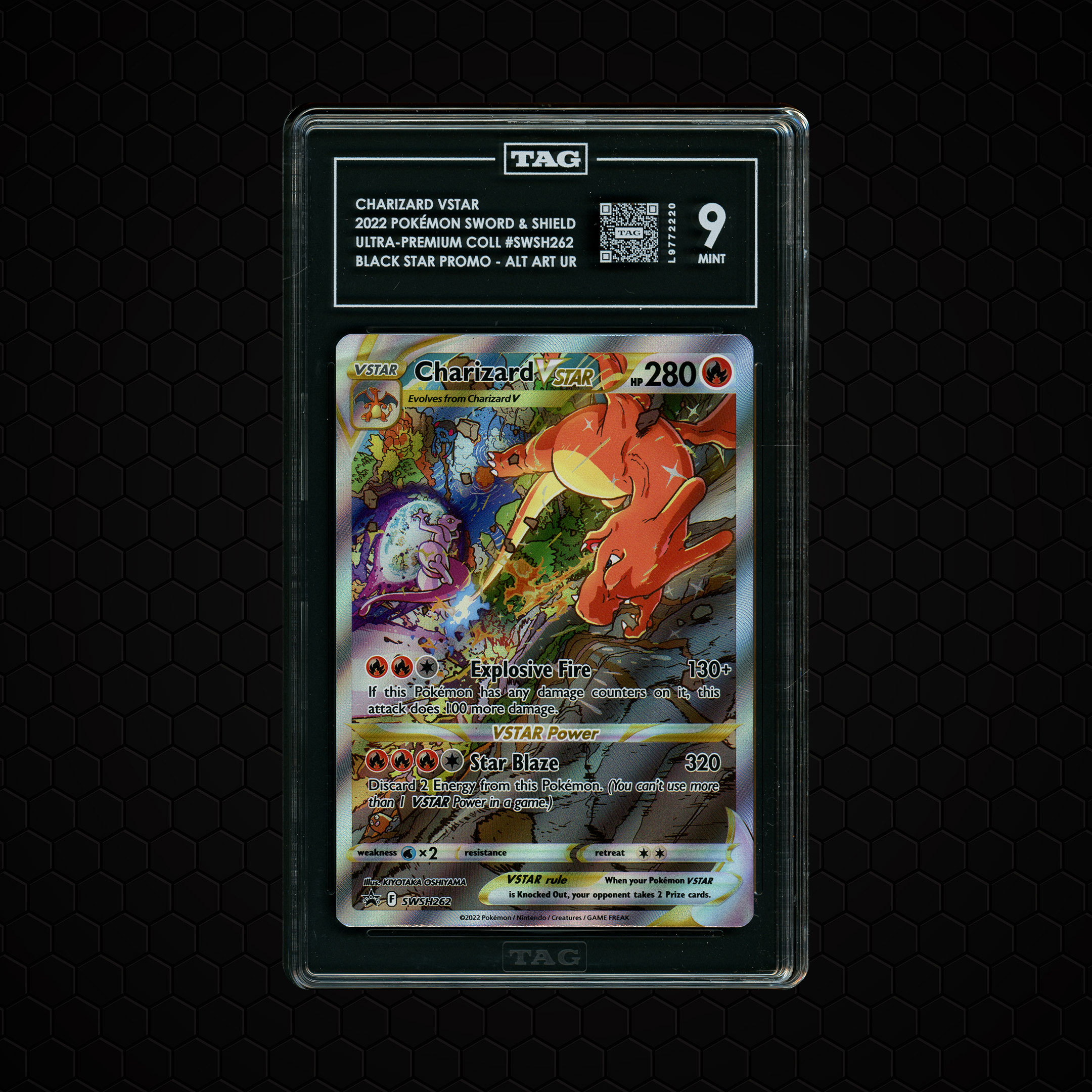 2022 Black Star Promo Charizard VSTAR #SWSH262 TAG 9
