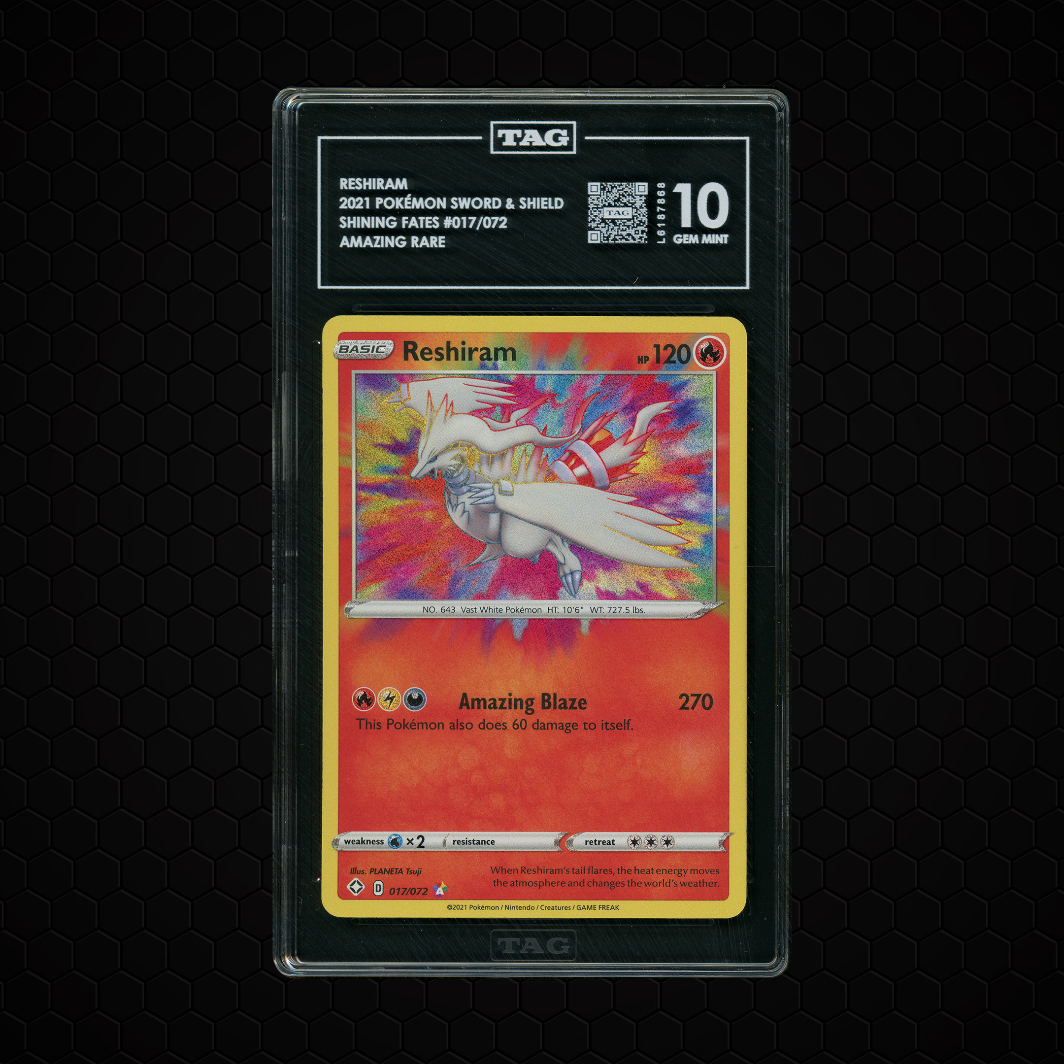 2021 Shining Fates Reshiram #17 TAG 10