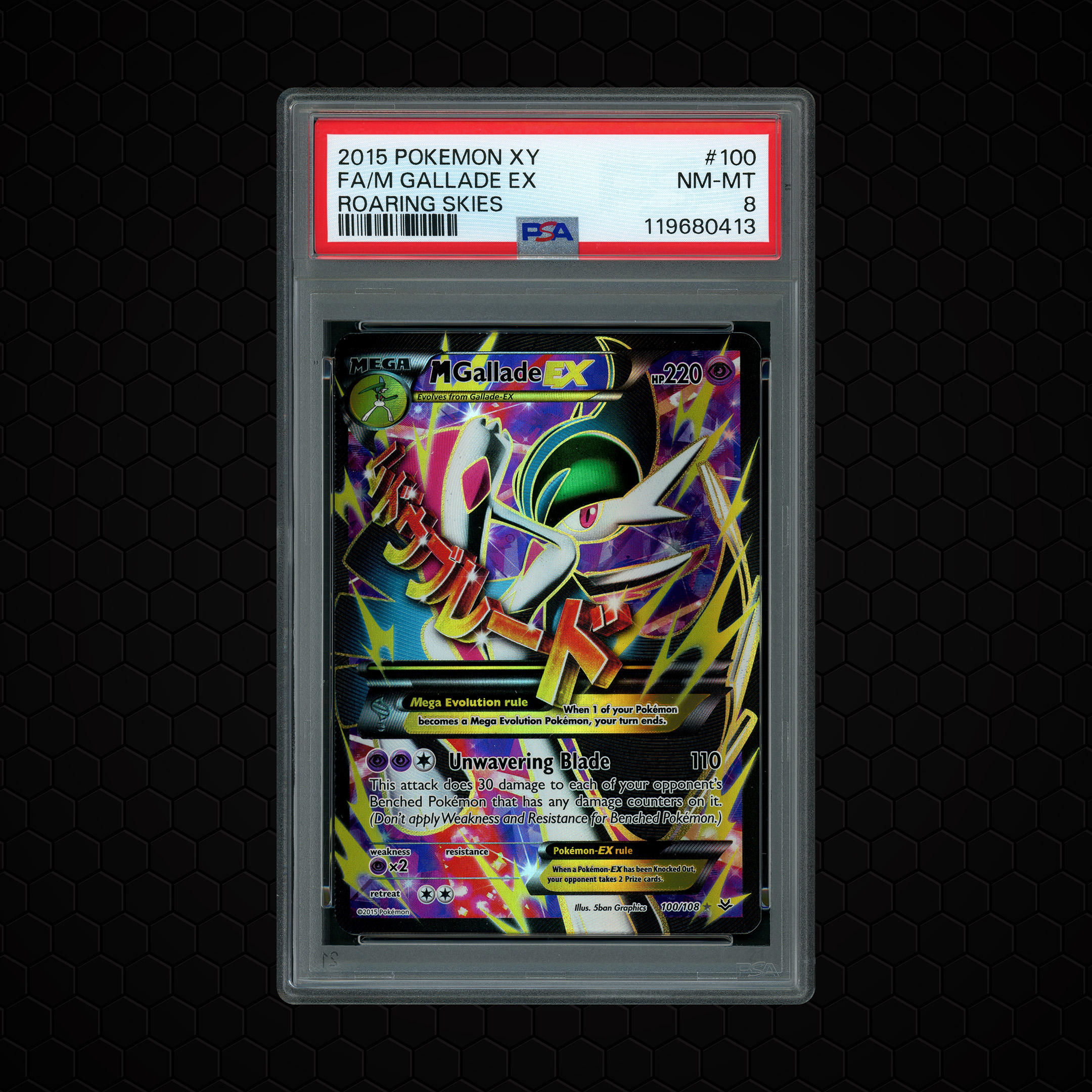 2015 Roaring Skies M Gallade EX #100 PSA 8