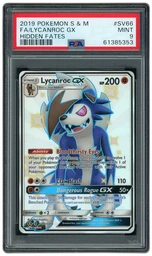 2019 Hidden Fates Lycanroc GX #SV66 PSA 9 on Beezie.