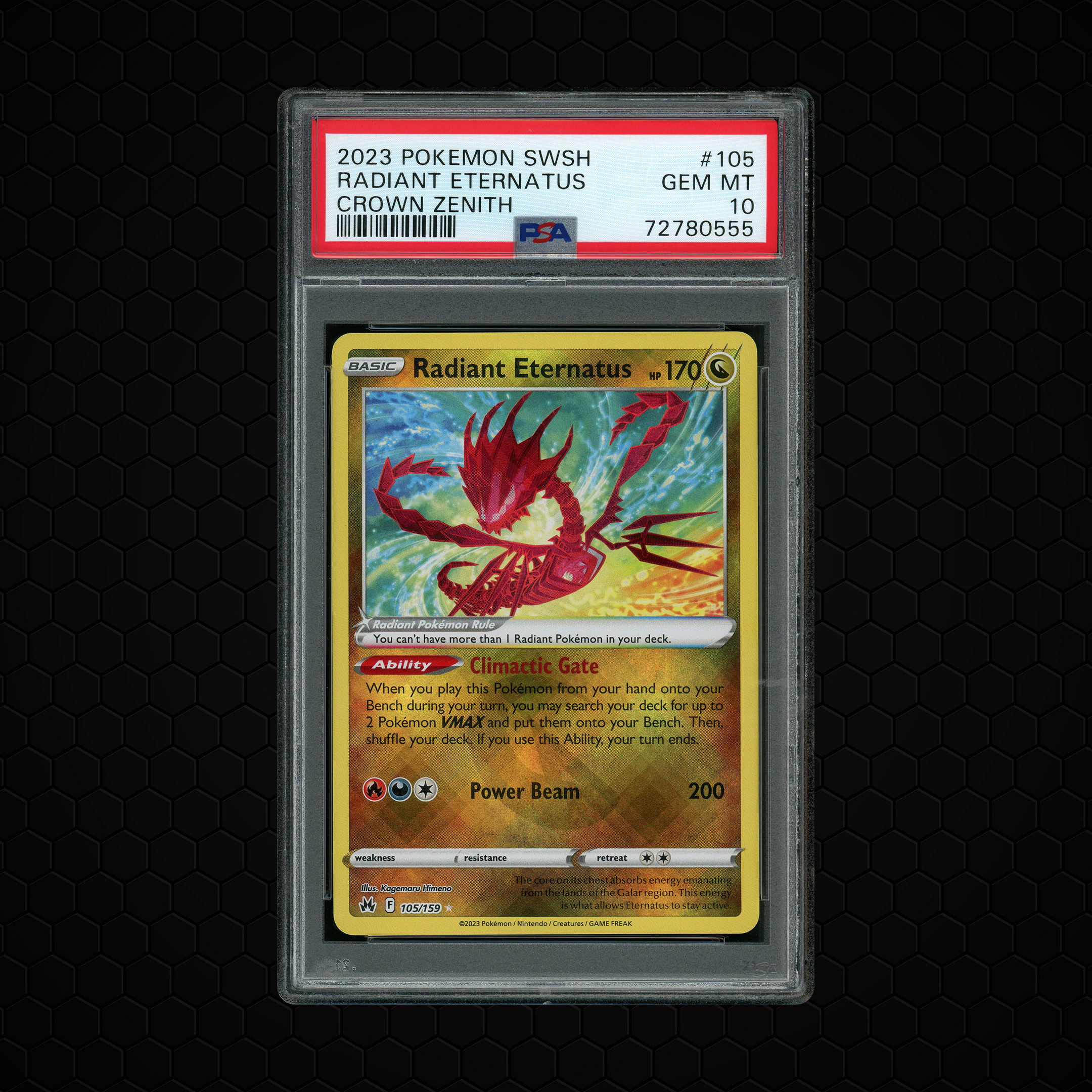 2023 Crown Zenith Radiant Eternatus #105 PSA 10