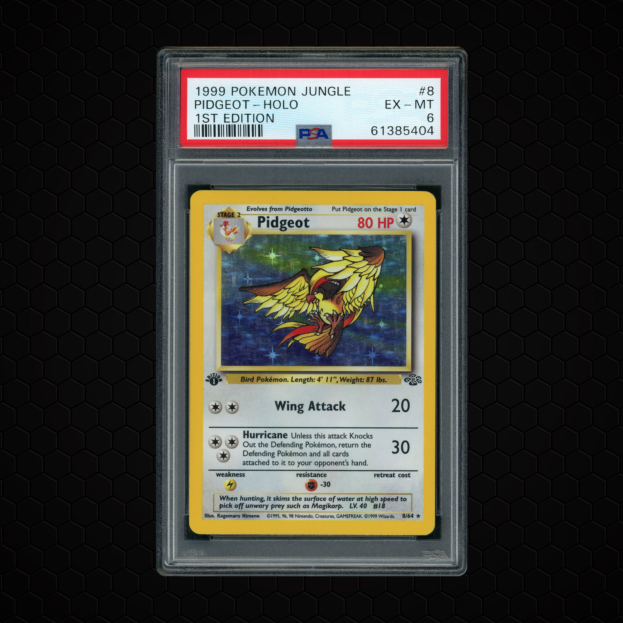 1999 Jungle 1st Edition Pidgeot #8 PSA 6