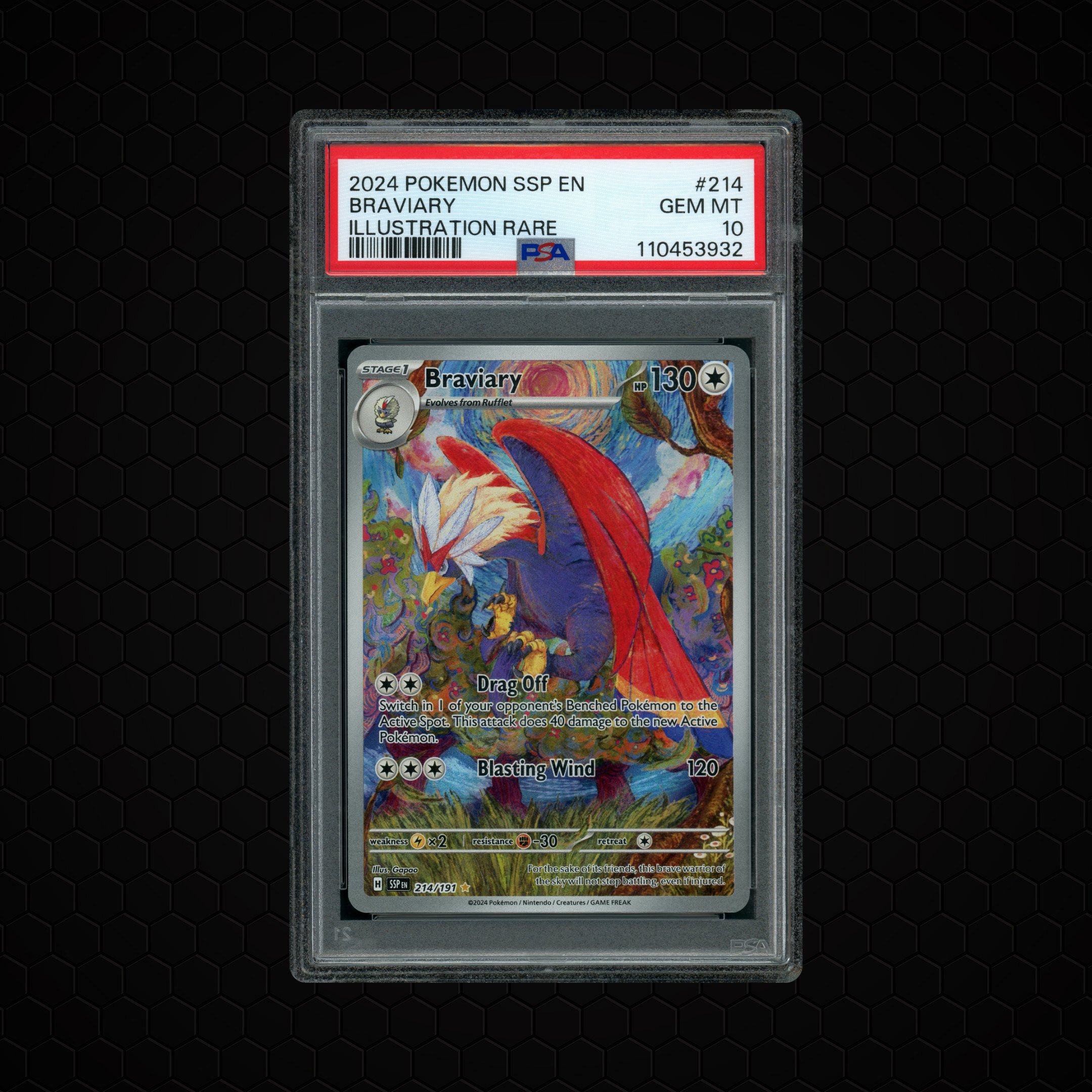 2024 Surging Sparks Braviary #214 PSA 10