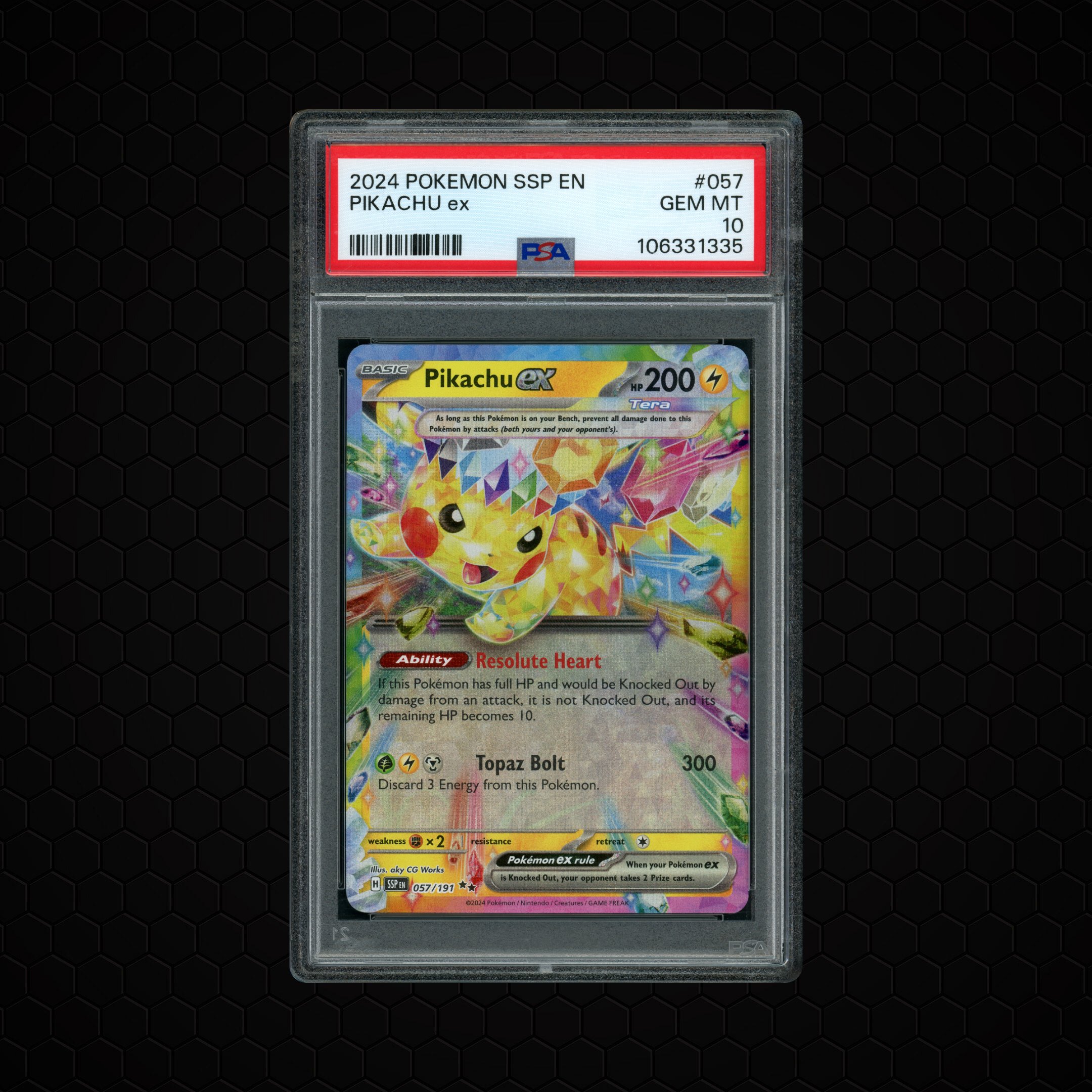 2024 Surging Sparks Pikachu EX #57 PSA 10