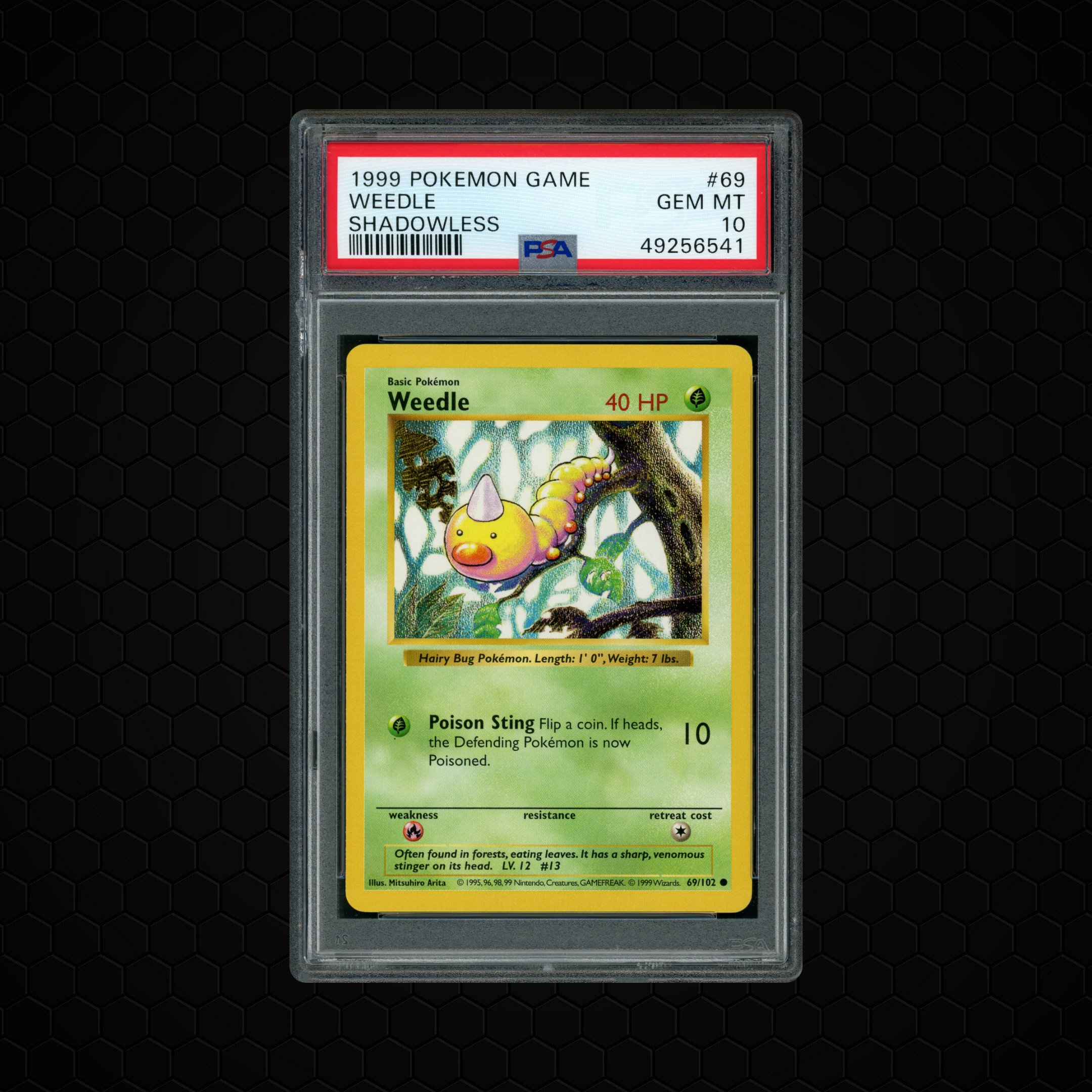 1999 Game Shadowless Weedle #69 PSA 10