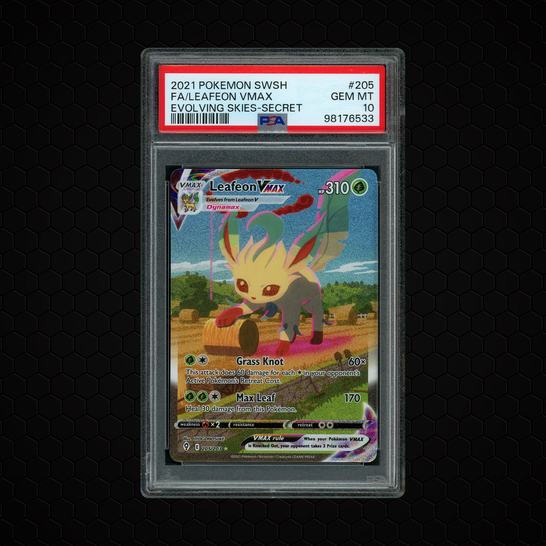 2021 Evolving Skies Leafeon VMAX #205 PSA 10