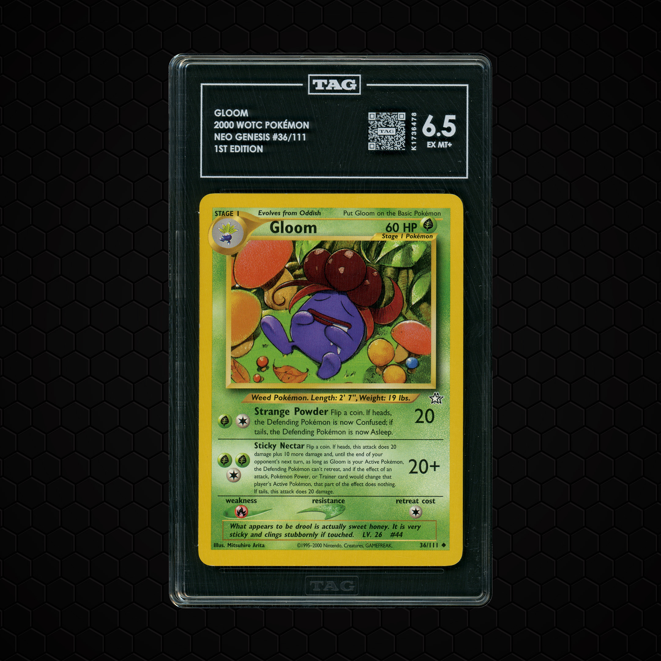 2000 Neo Genesis 1st Edition Gloom #36 TAG 6.5