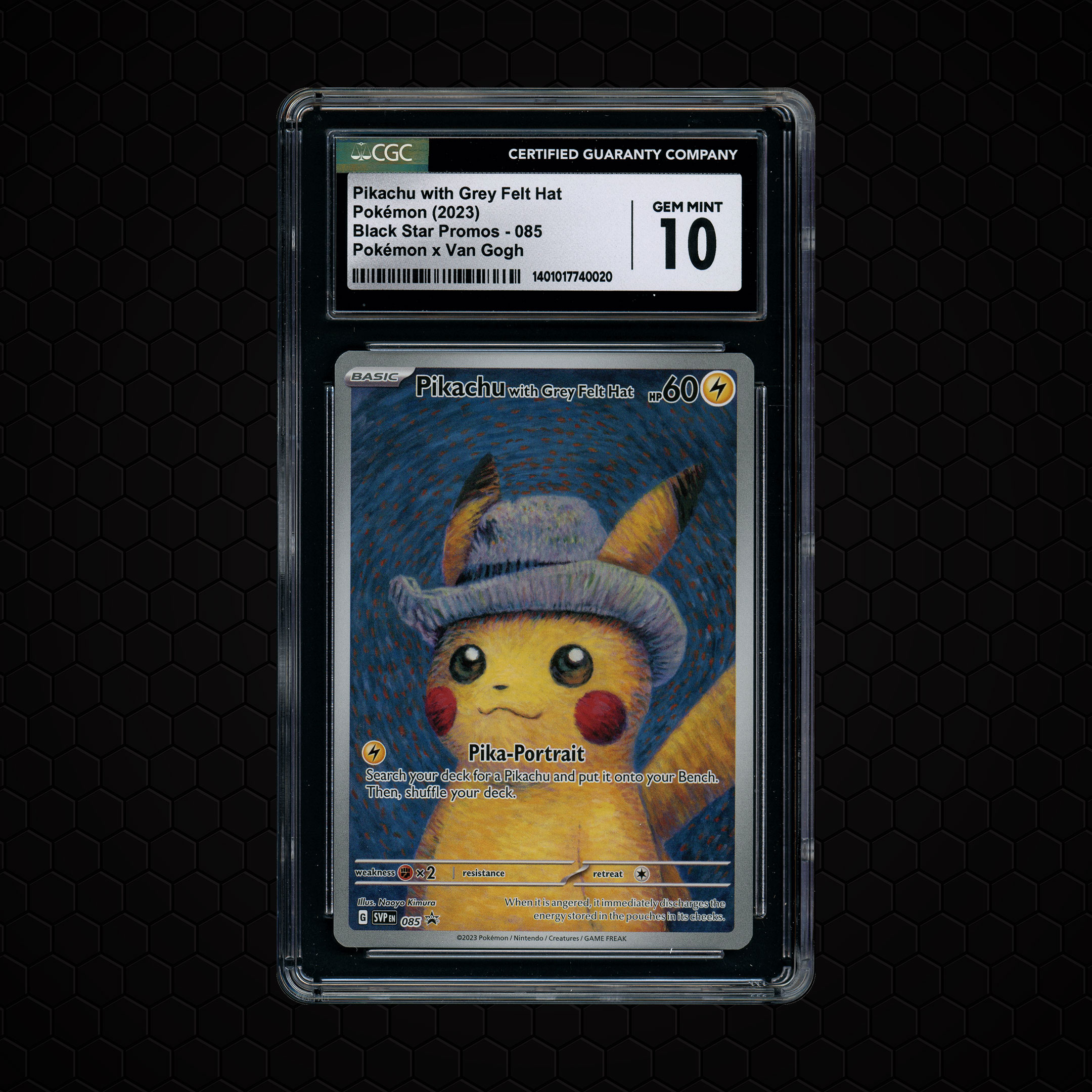 2023 Black Star Promo Pikachu with Grey Felt Hat #85 CGC 10