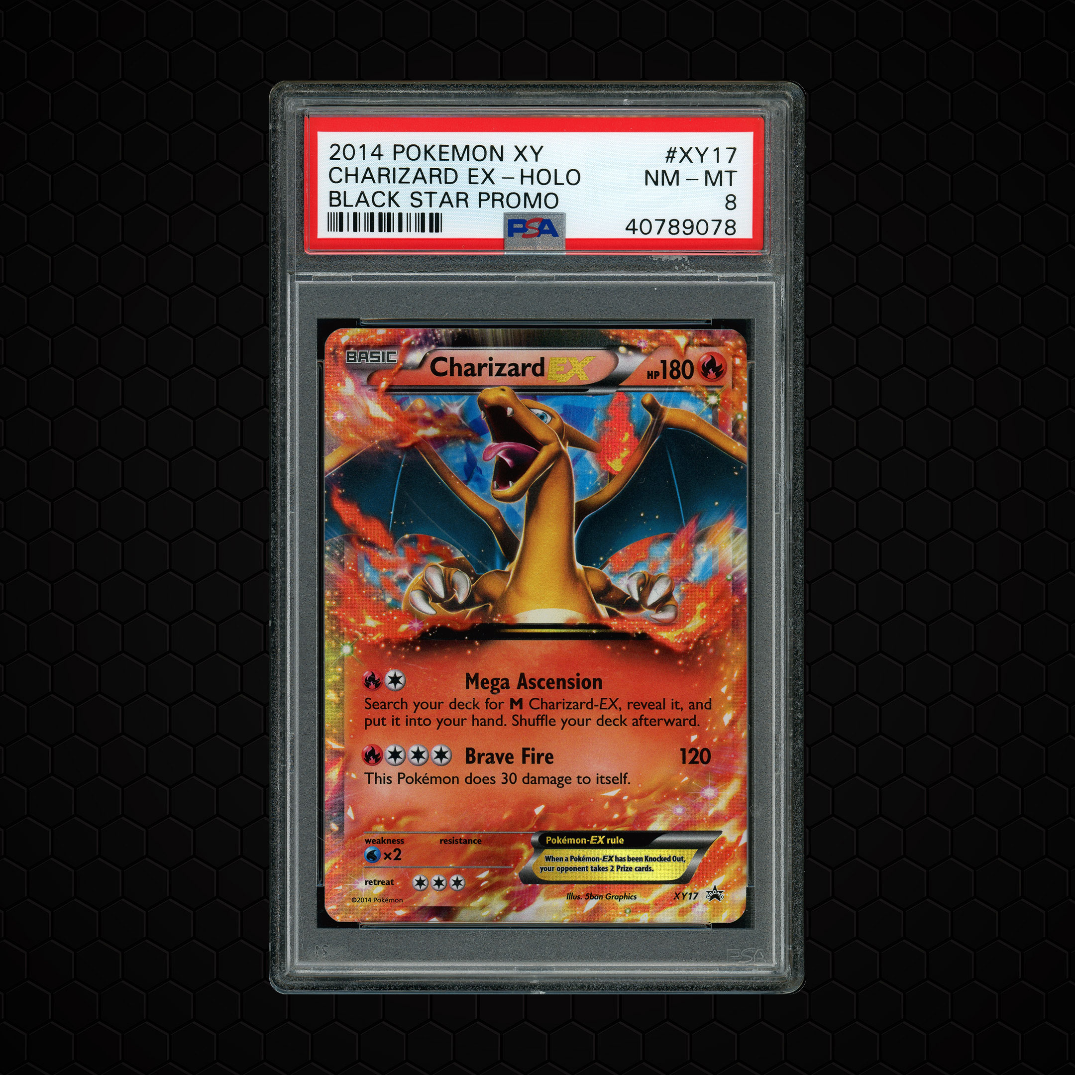 2014 Black Star Promo Charizard EX #XY17 PSA 8