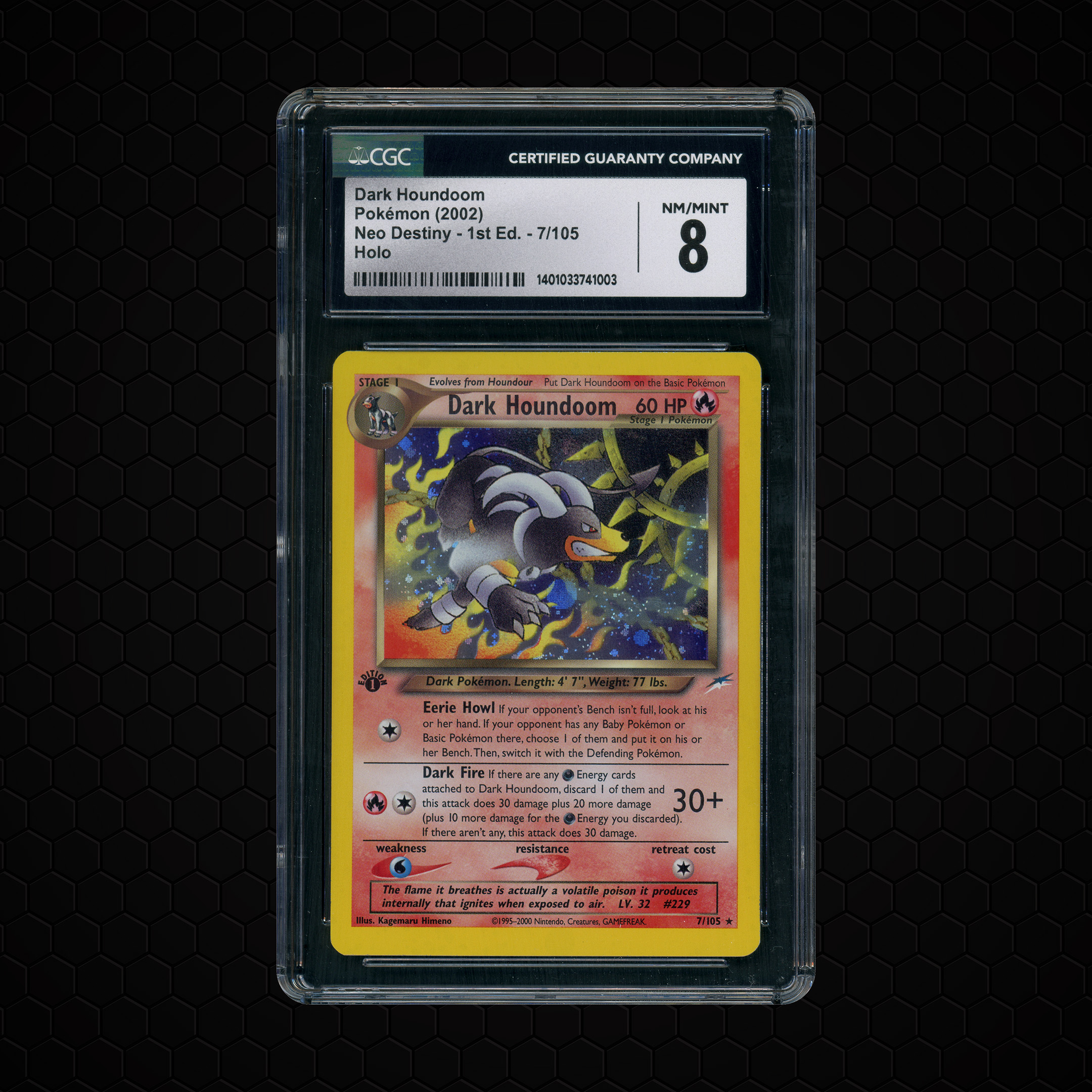2002 Neo Destiny 1st Edition Dark Houndoom #7 CGC 8