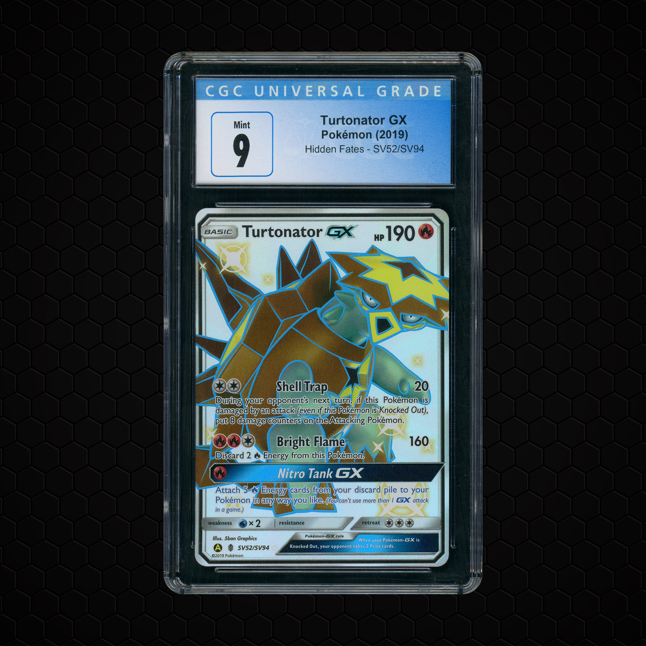 2019 Hidden Fates Turtonator GX #SV52 CGC 9
