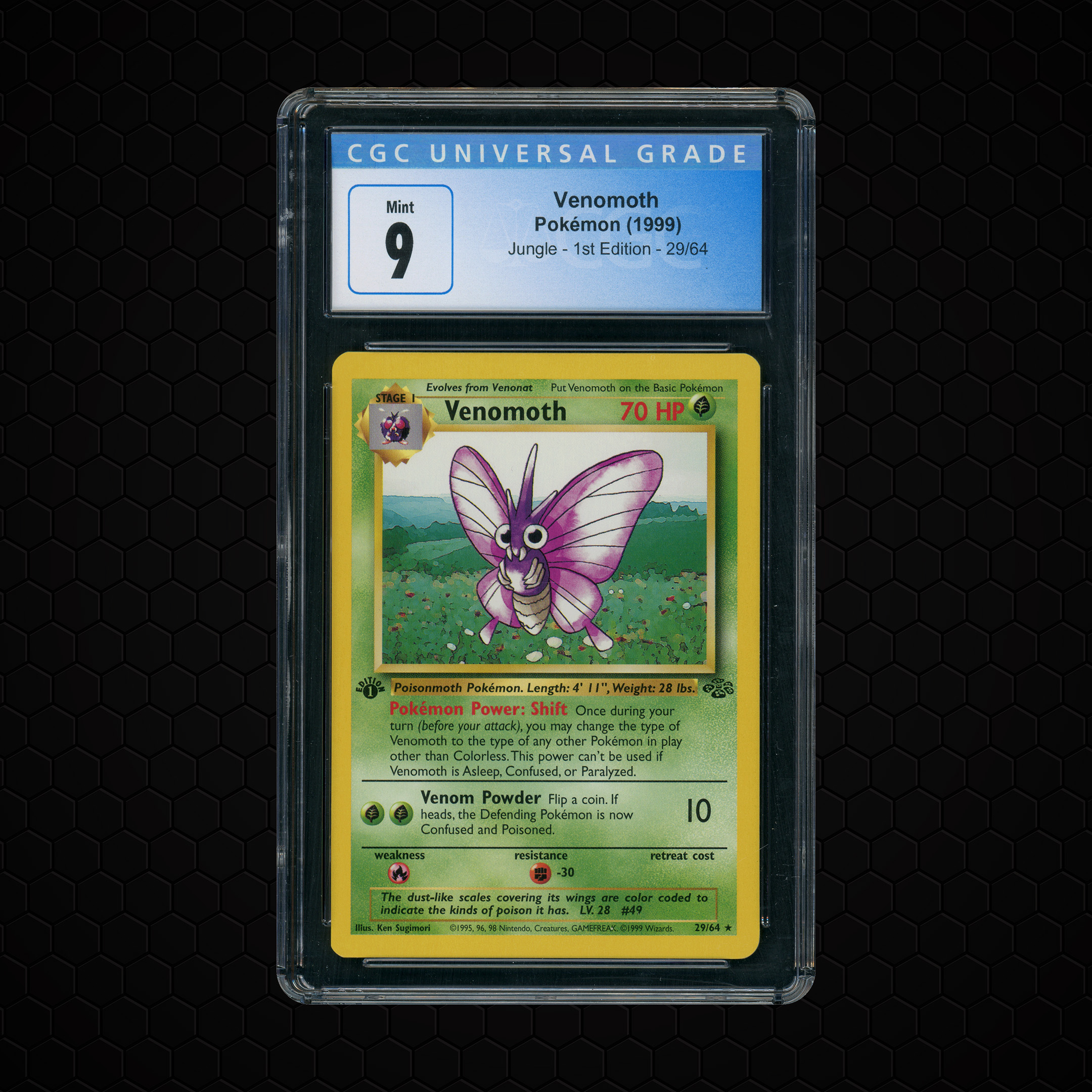 1999 Jungle 1st Edition Venomoth #29 CGC 9