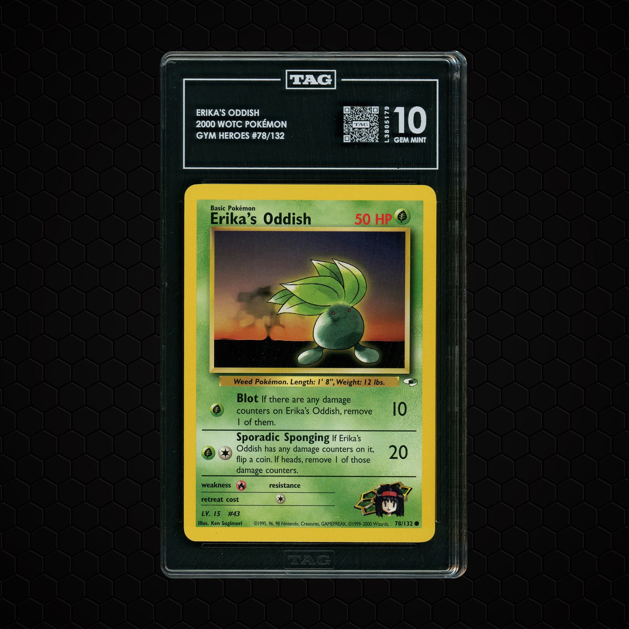 2000 Gym Heroes Erika's Oddish #78 TAG 10