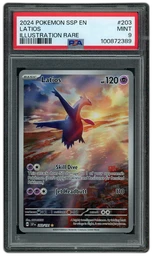 2024 Surging Sparks Latios #203 PSA 9 on Beezie.