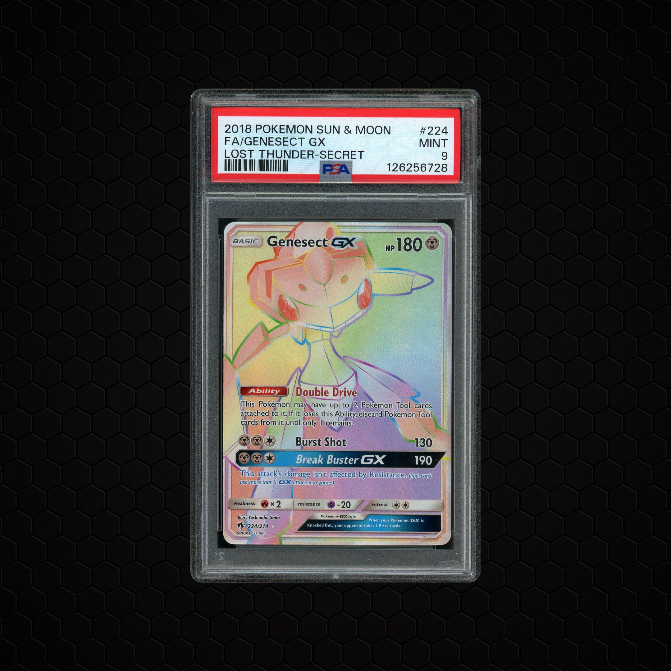 2018 Lost Thunder Genesect GX #224 PSA 9