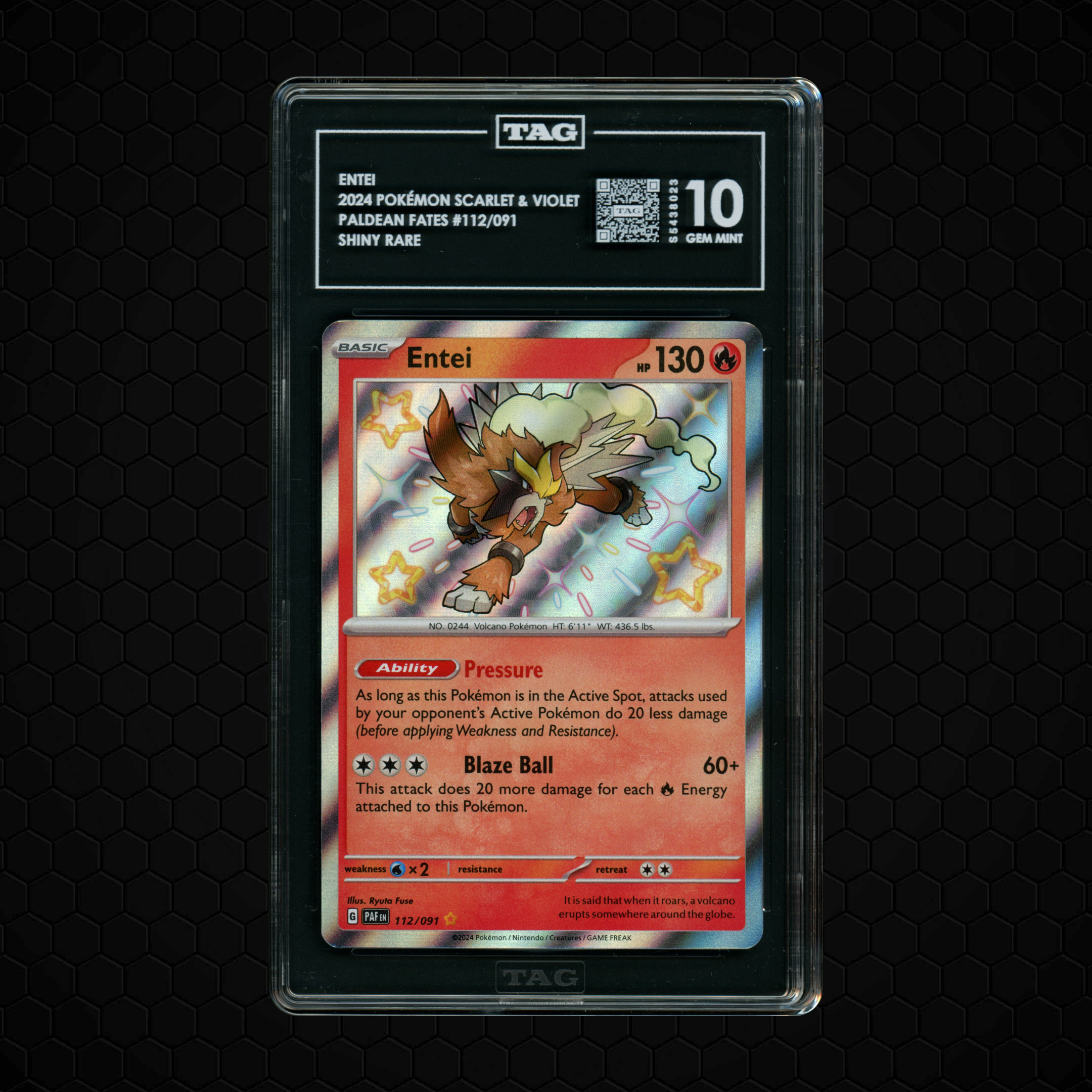 2024 Paldean Fates Entei #112 TAG 10