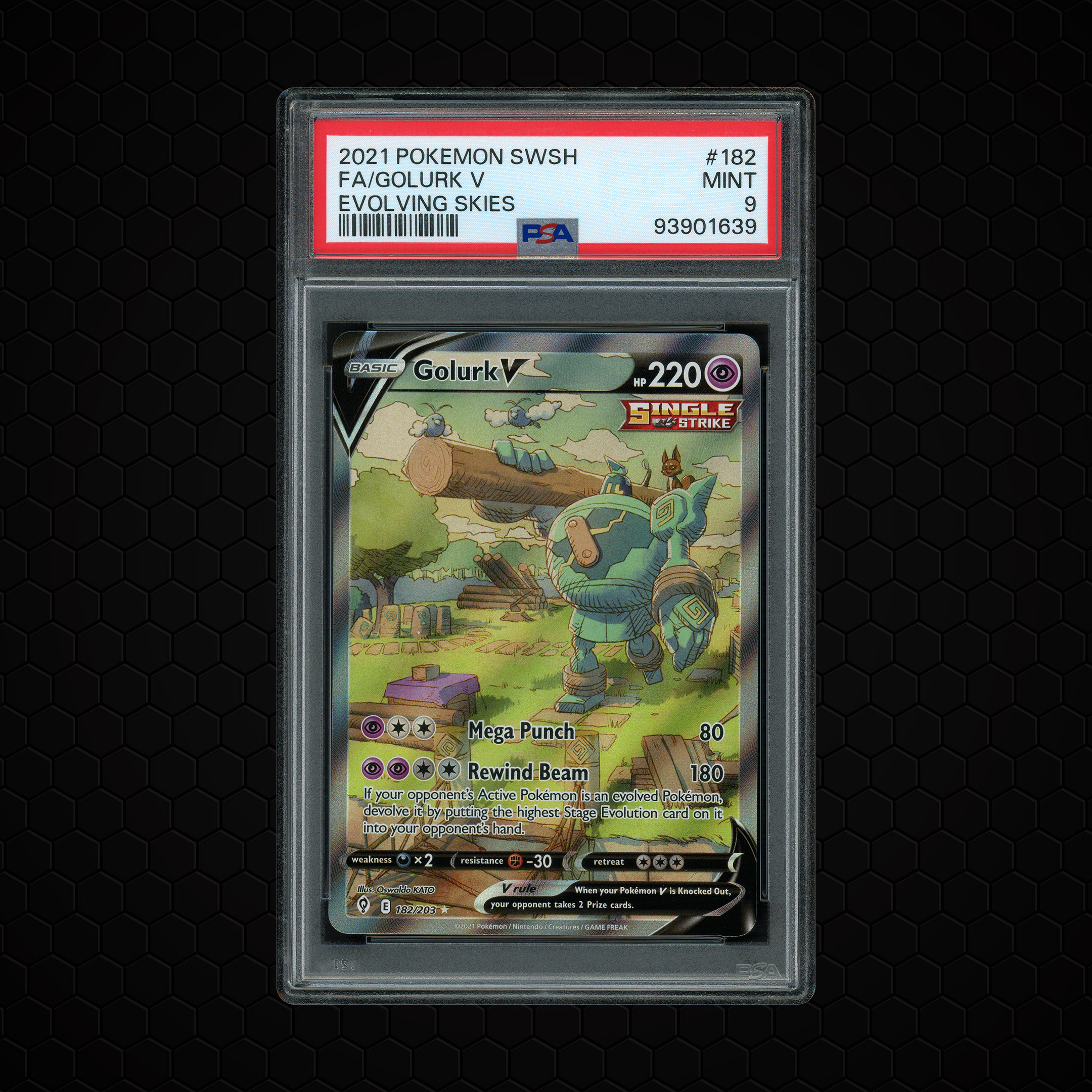 2021 Evolving Skies Golurk V #182 PSA 9
