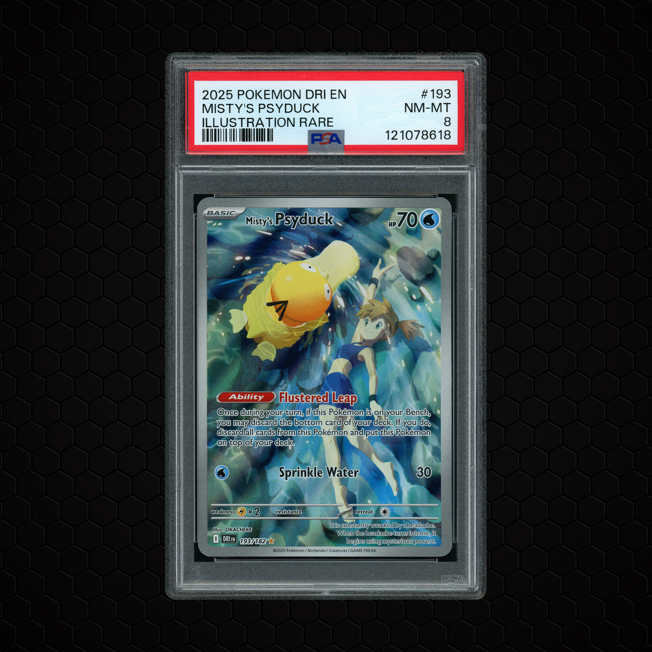 2025 Destined Rivals Misty's Psyduck #193 PSA 8