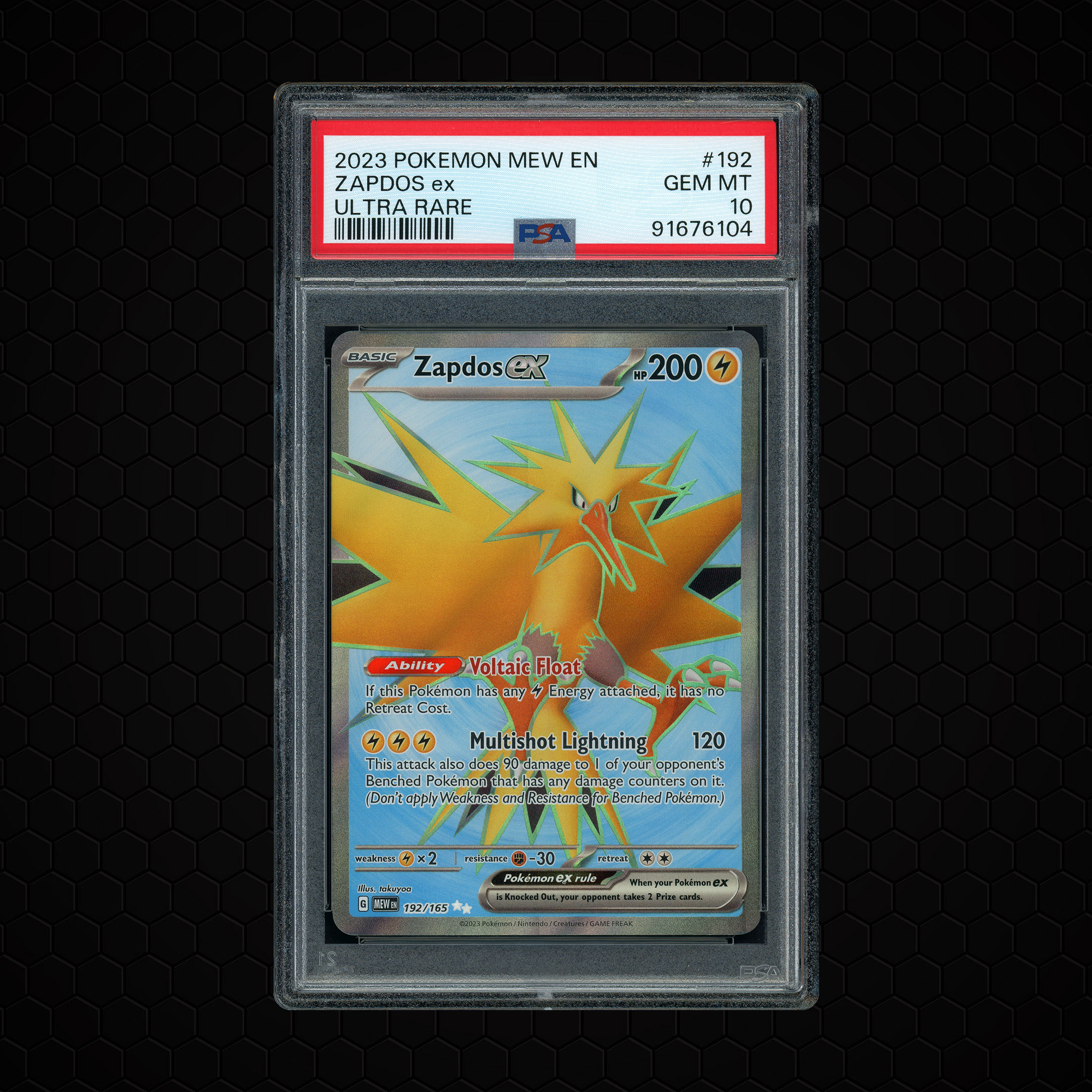 2023 Pokemon 151 Zapdos EX #192 PSA 10
