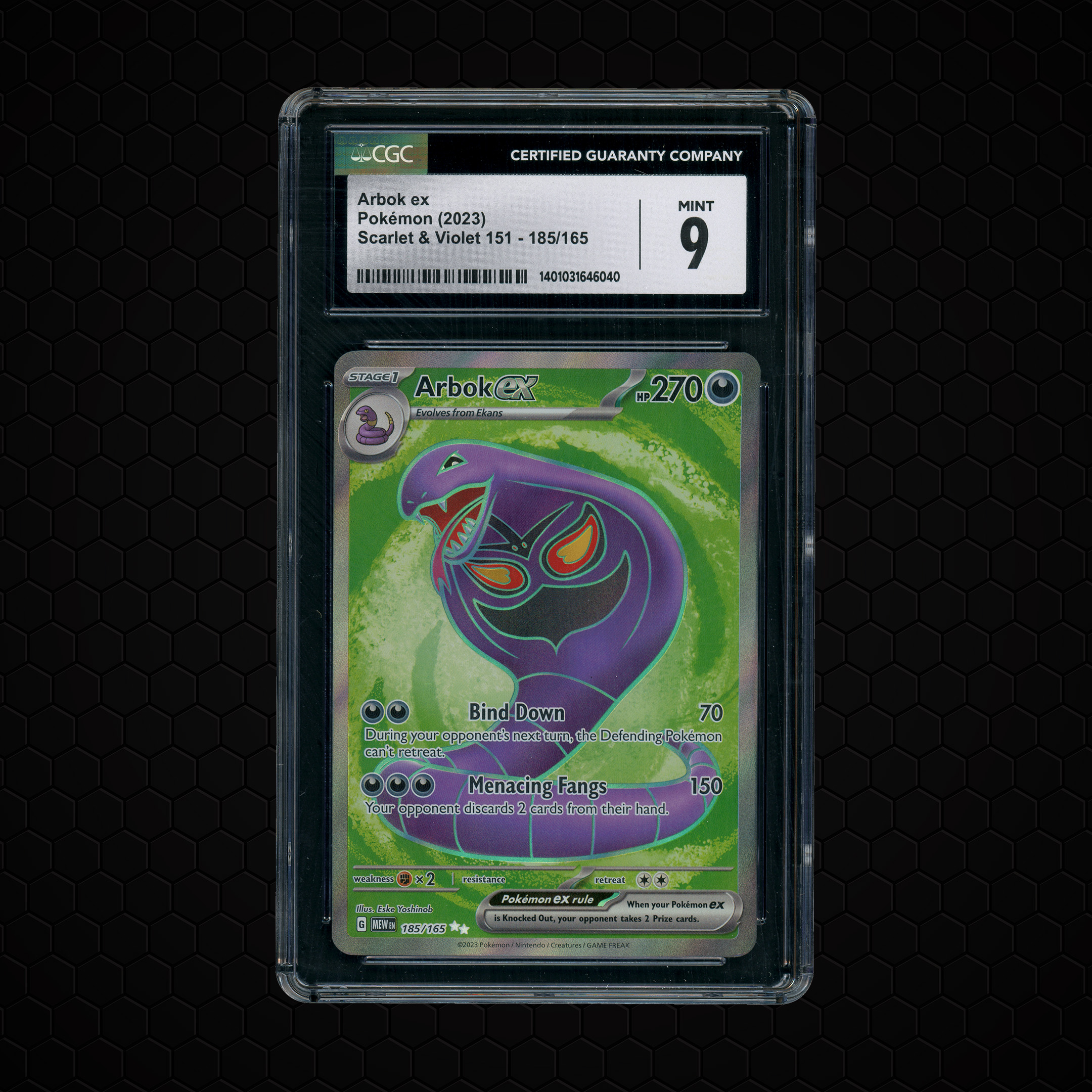 2023 Pokemon 151 Arbok EX #185 CGC 9