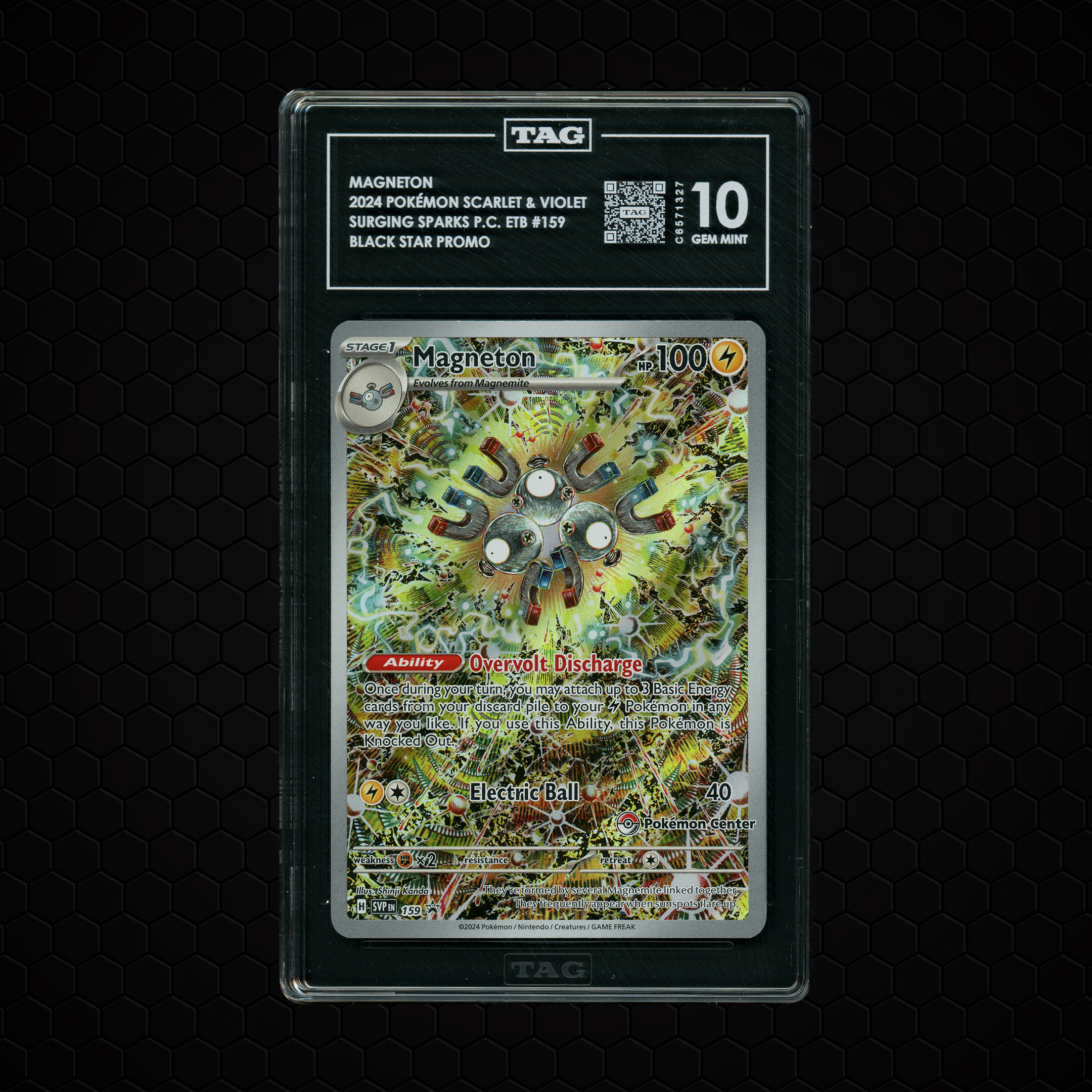 2024 Surging Sparks Pokemon Center Magneton #159 TAG 10