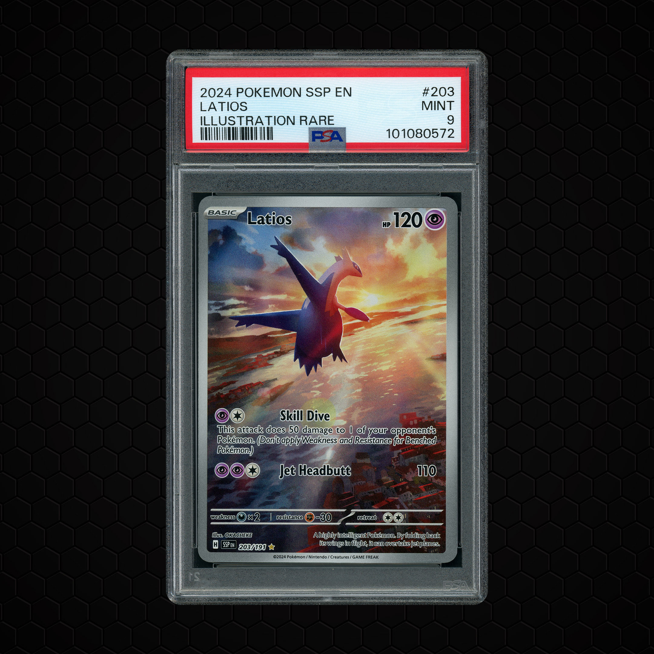 2024 Surging Sparks Latios #203 PSA 9