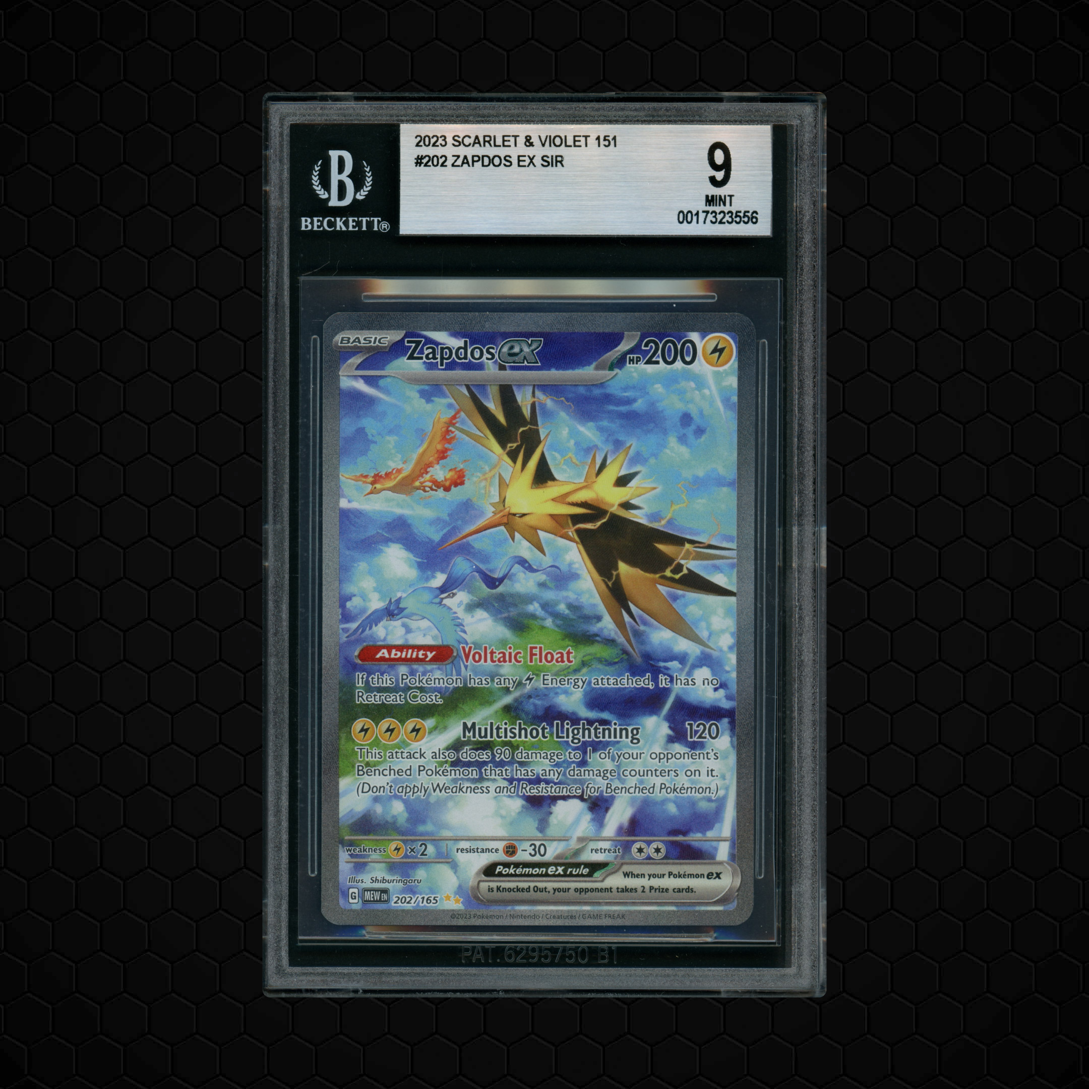 2023 Scarlet & Violet 151 Zapdos EX #202 BGS 9