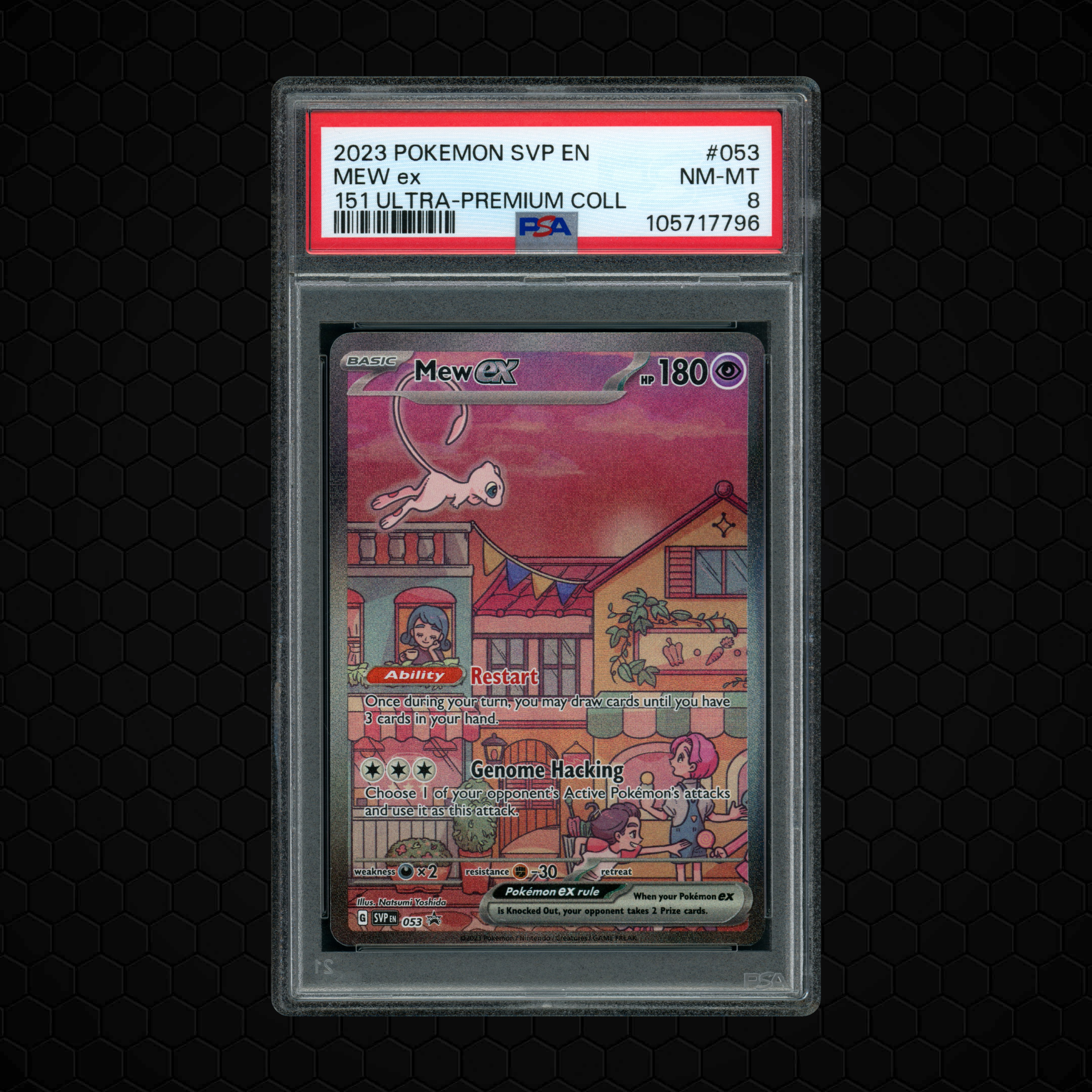 2023 Black Star Promo Mew EX #53 PSA 8