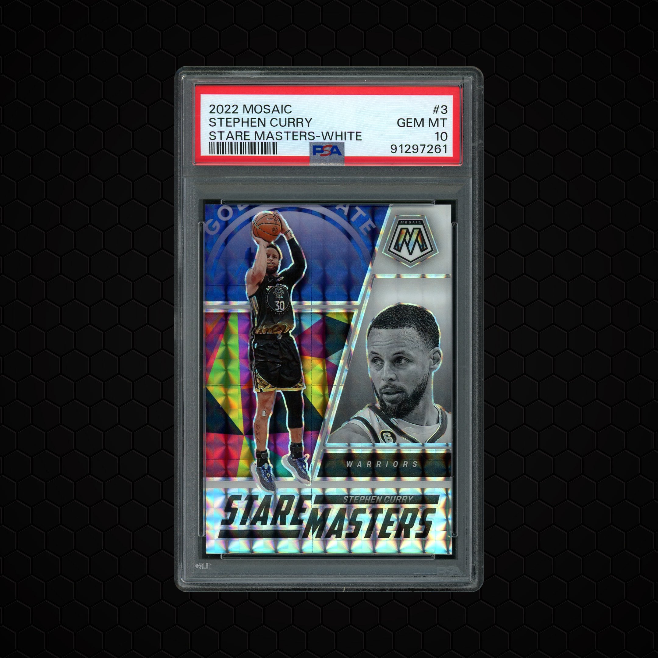2022 Panini Mosaic Stephen Curry Stare Masters White #3 PSA 10