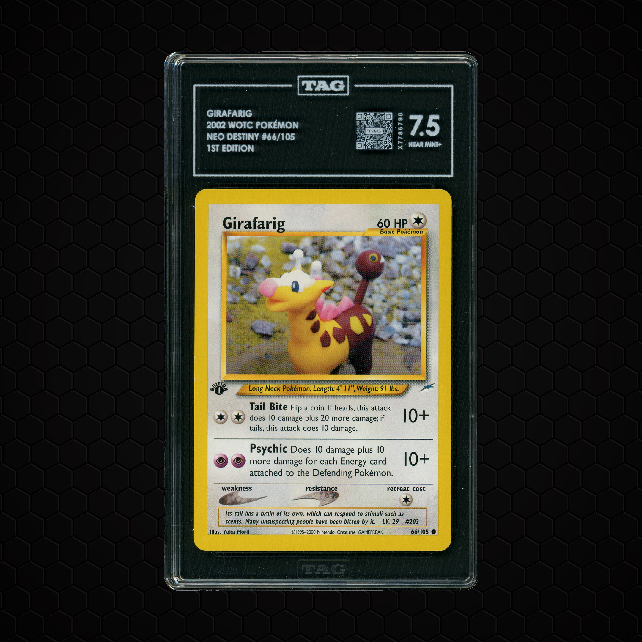 2002 Neo Destiny 1st Edition Girafarig #66 TAG 7.5
