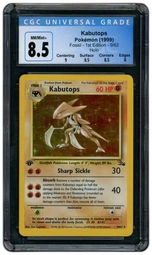 1999 Fossil 1st Edition Kabutops #9 CGC 8.5 on Beezie.