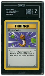 1999 Base Set Shadowless Gust of Wind #93 TAG 7 on Beezie.