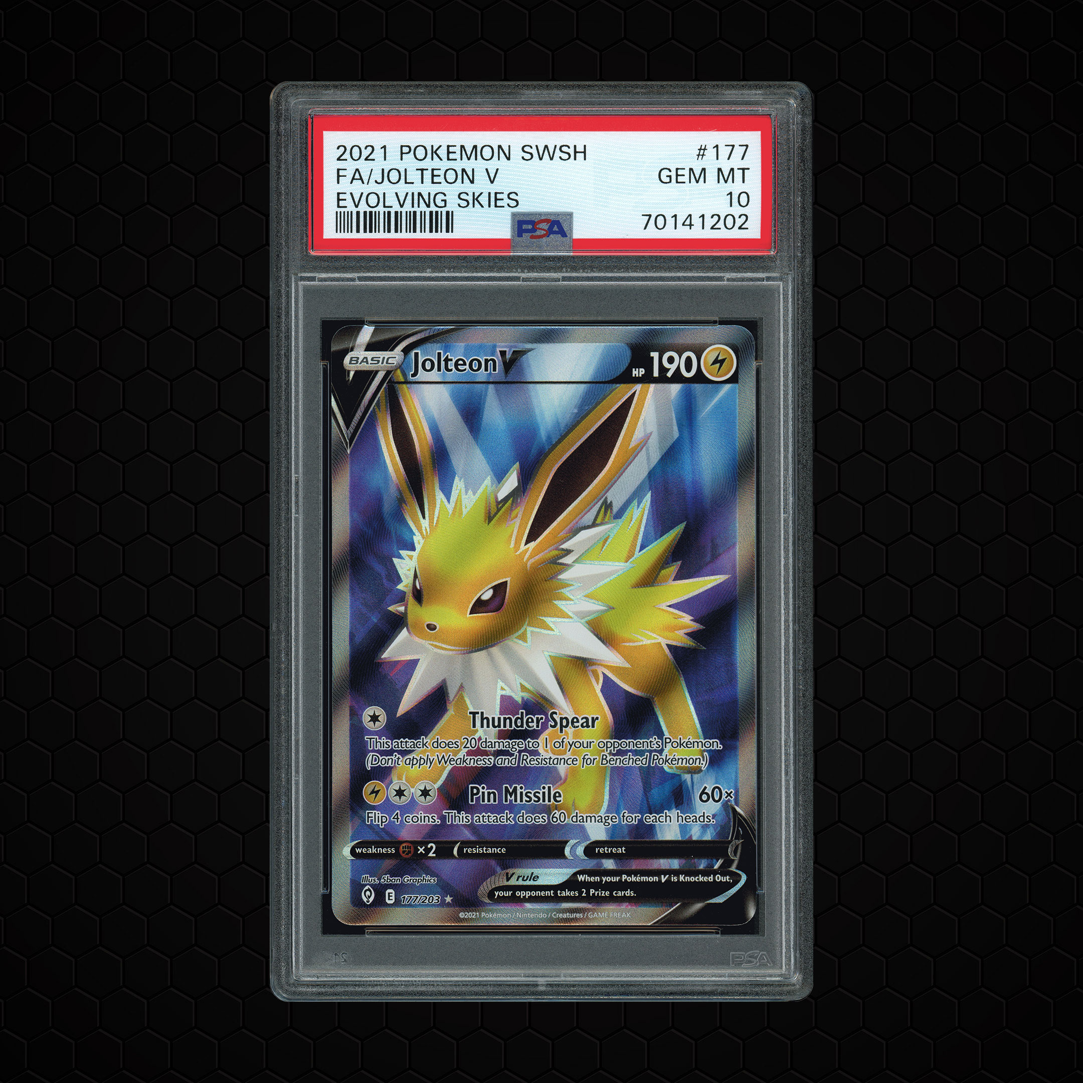 2021 Evolving Skies Jolteon V #177 PSA 10